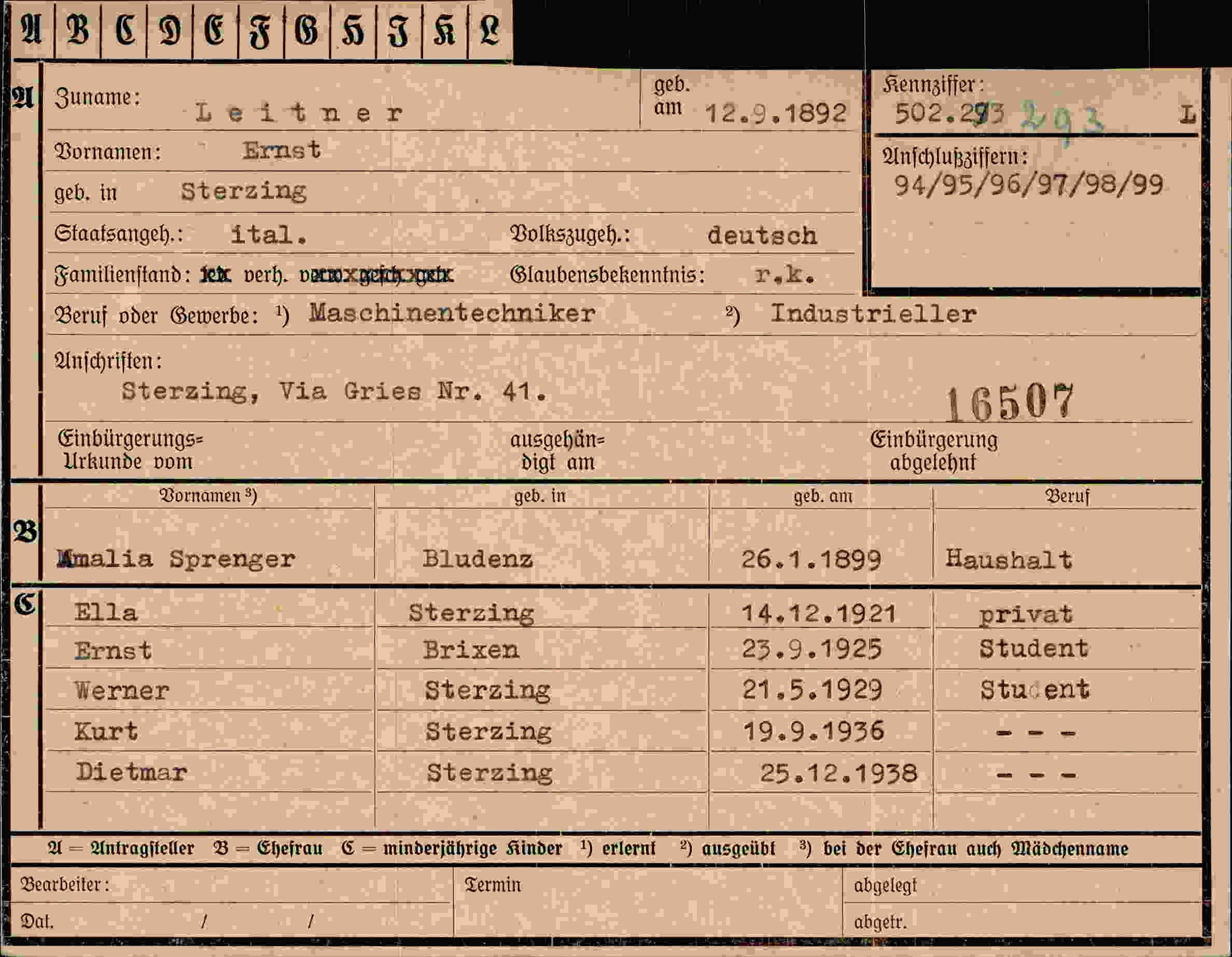 Dokument für Ernst Leitner