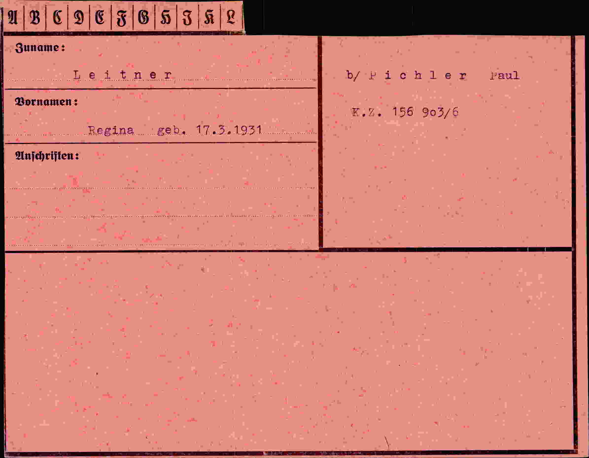 Vorderseite des Dokuments