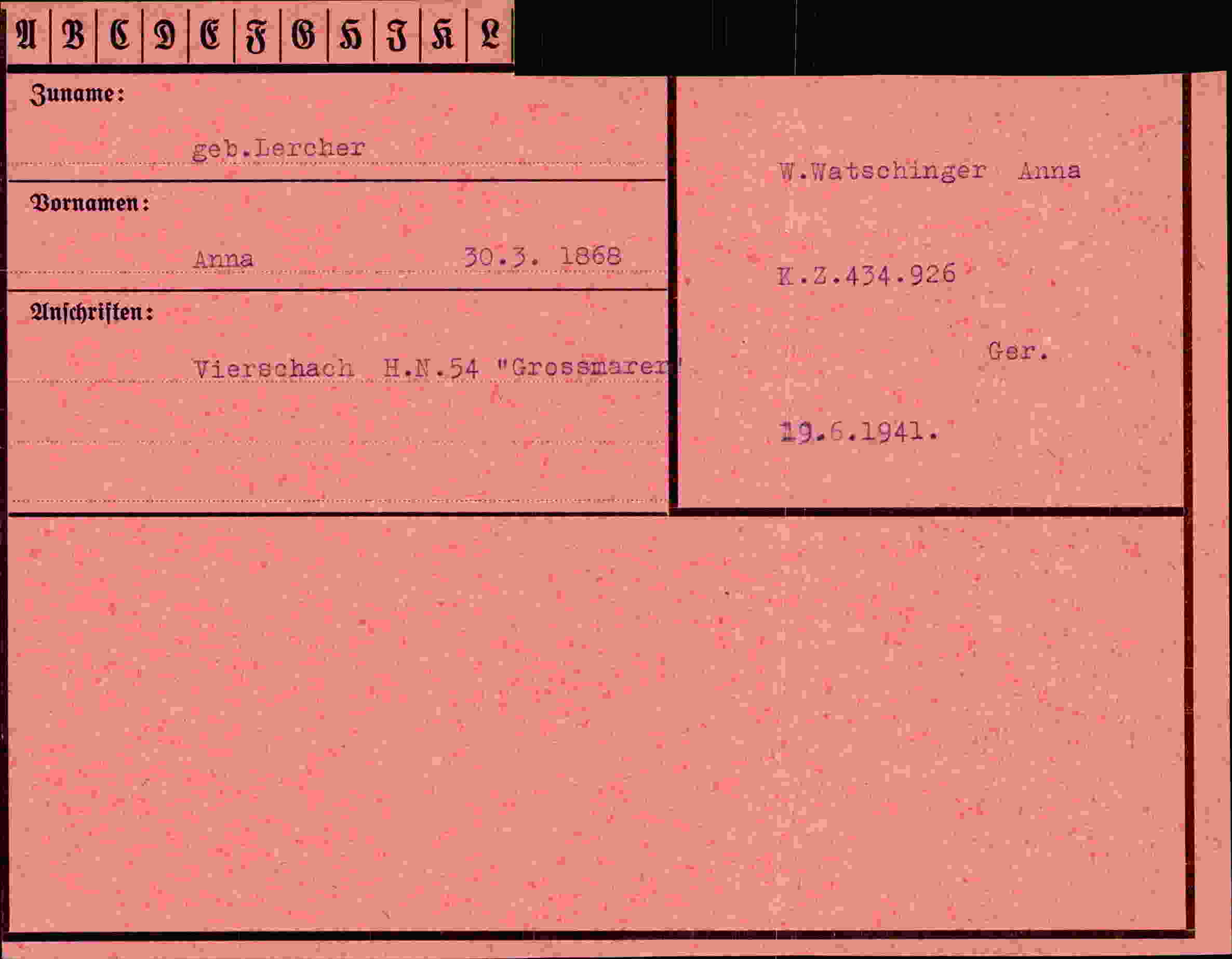 Vorderseite des Dokuments