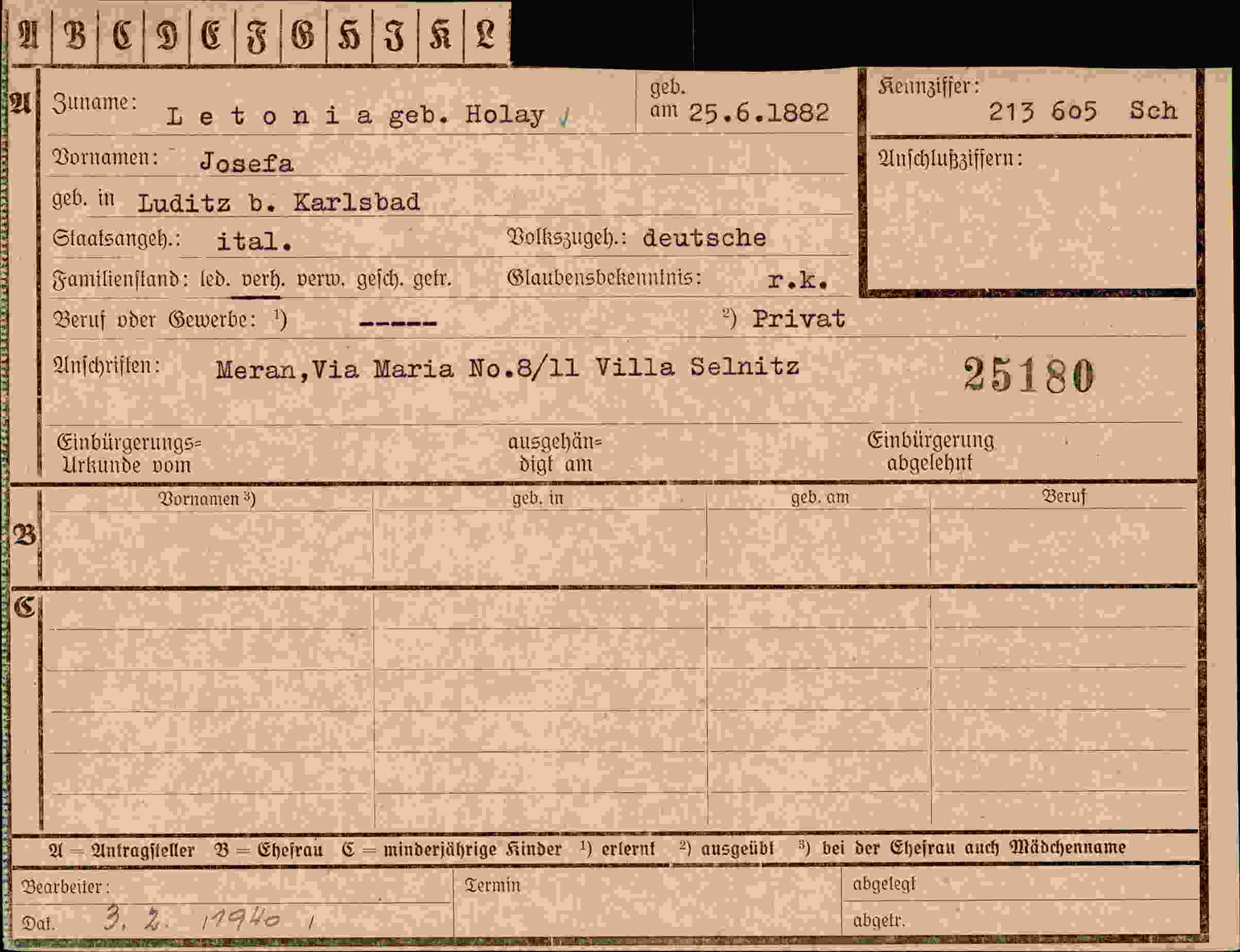Vorderseite des Dokuments