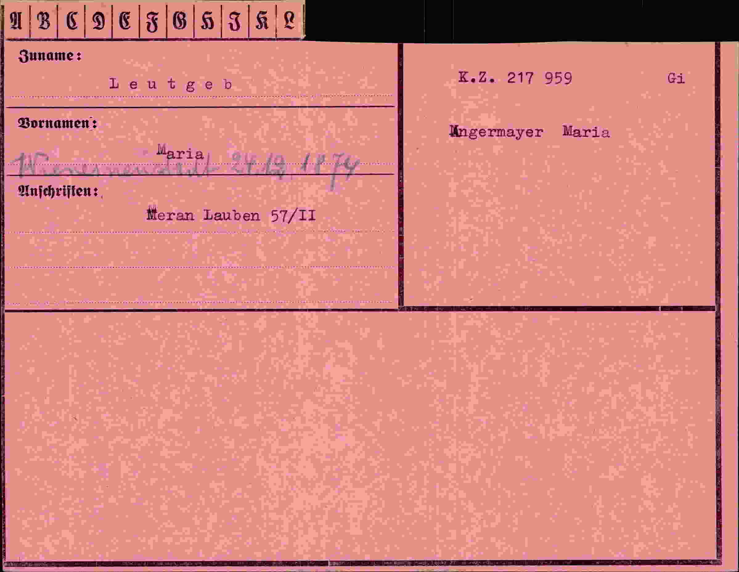 Vorderseite des Dokuments