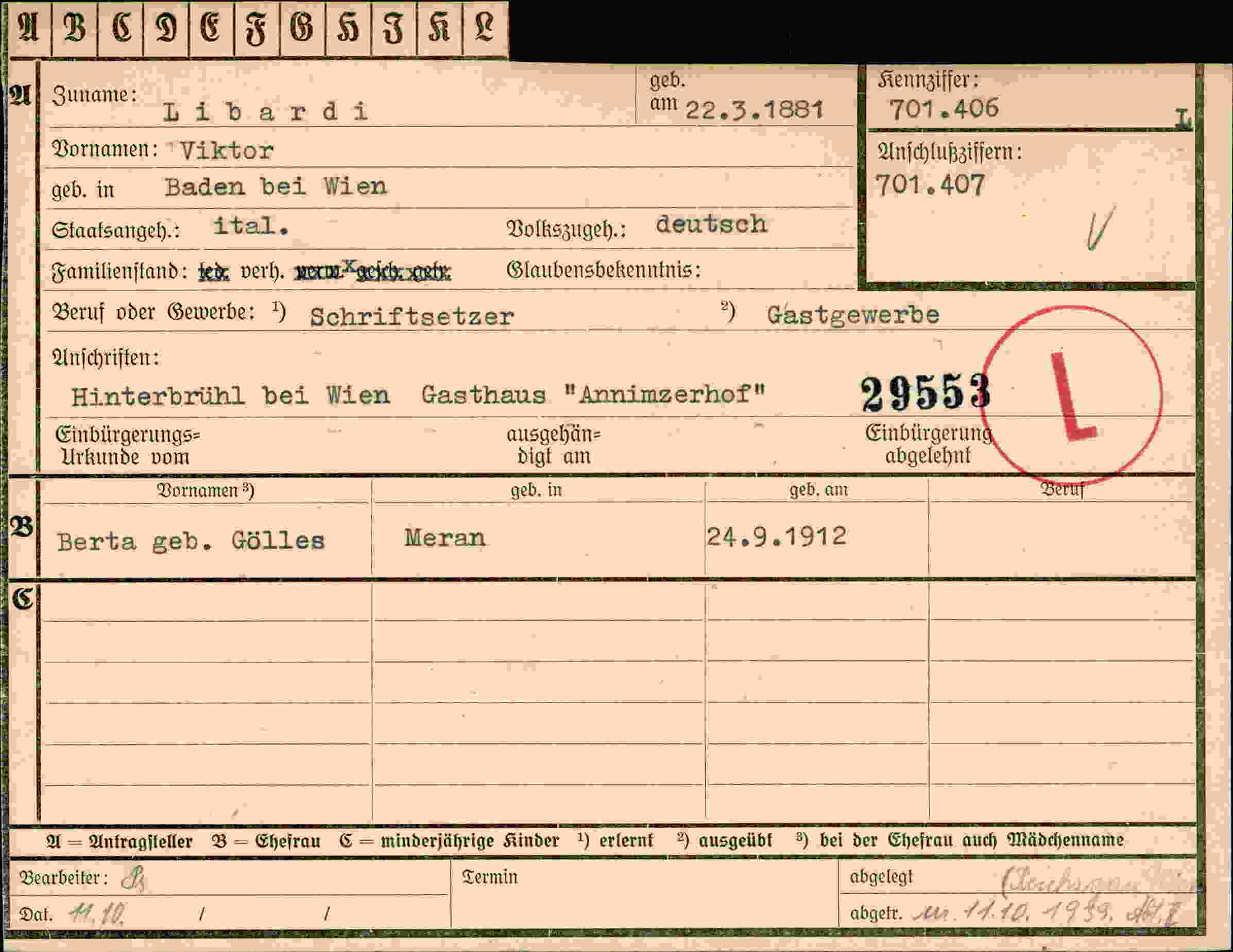 Vorderseite des Dokuments