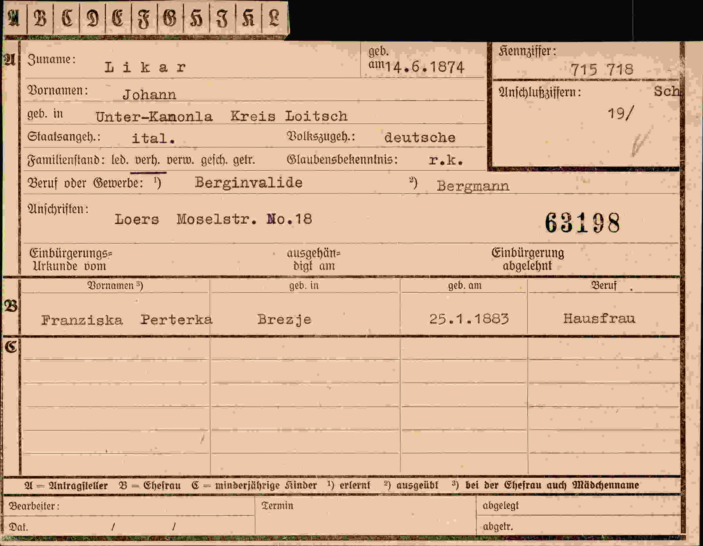 Dokument für Johann Likar