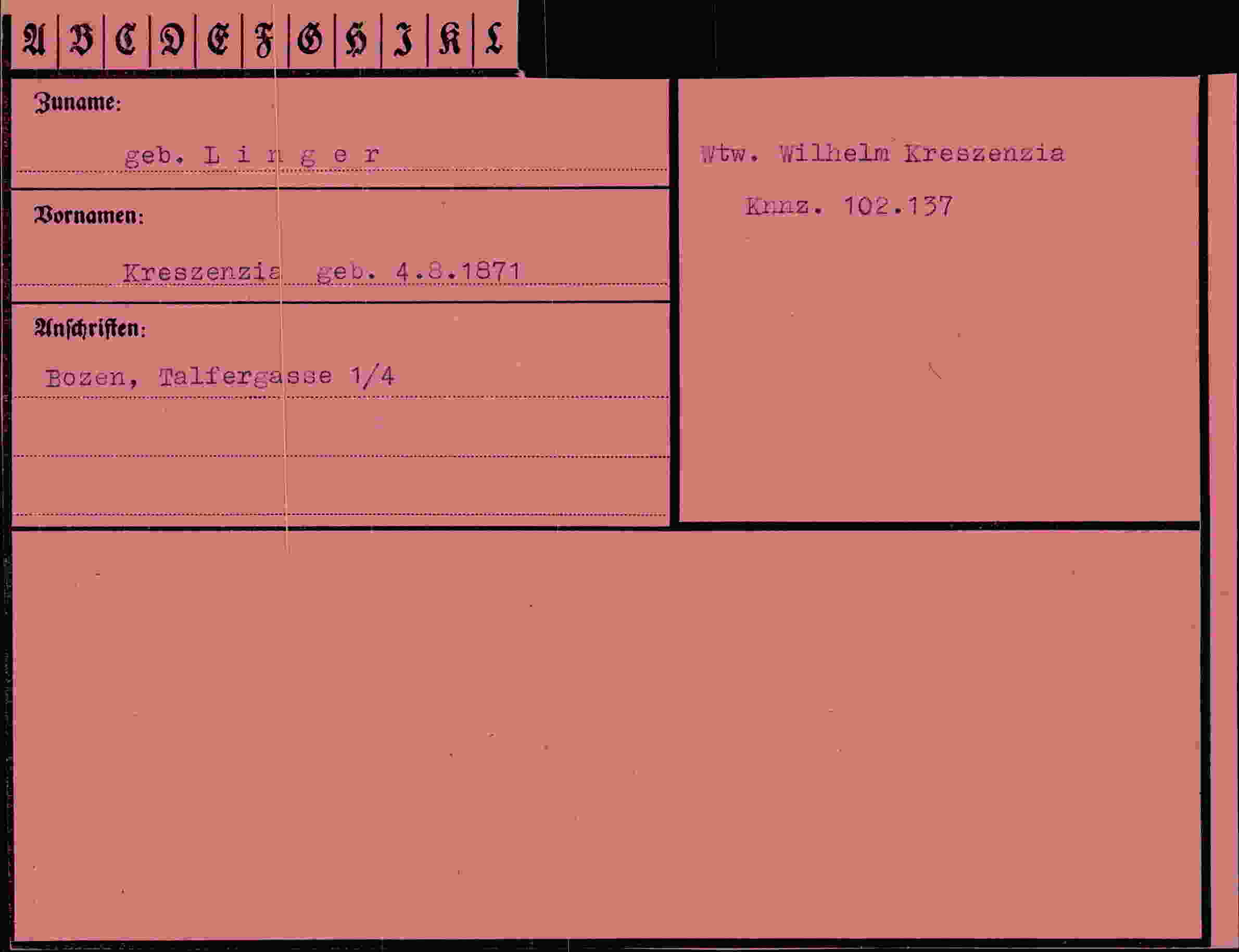 Vorderseite des Dokuments