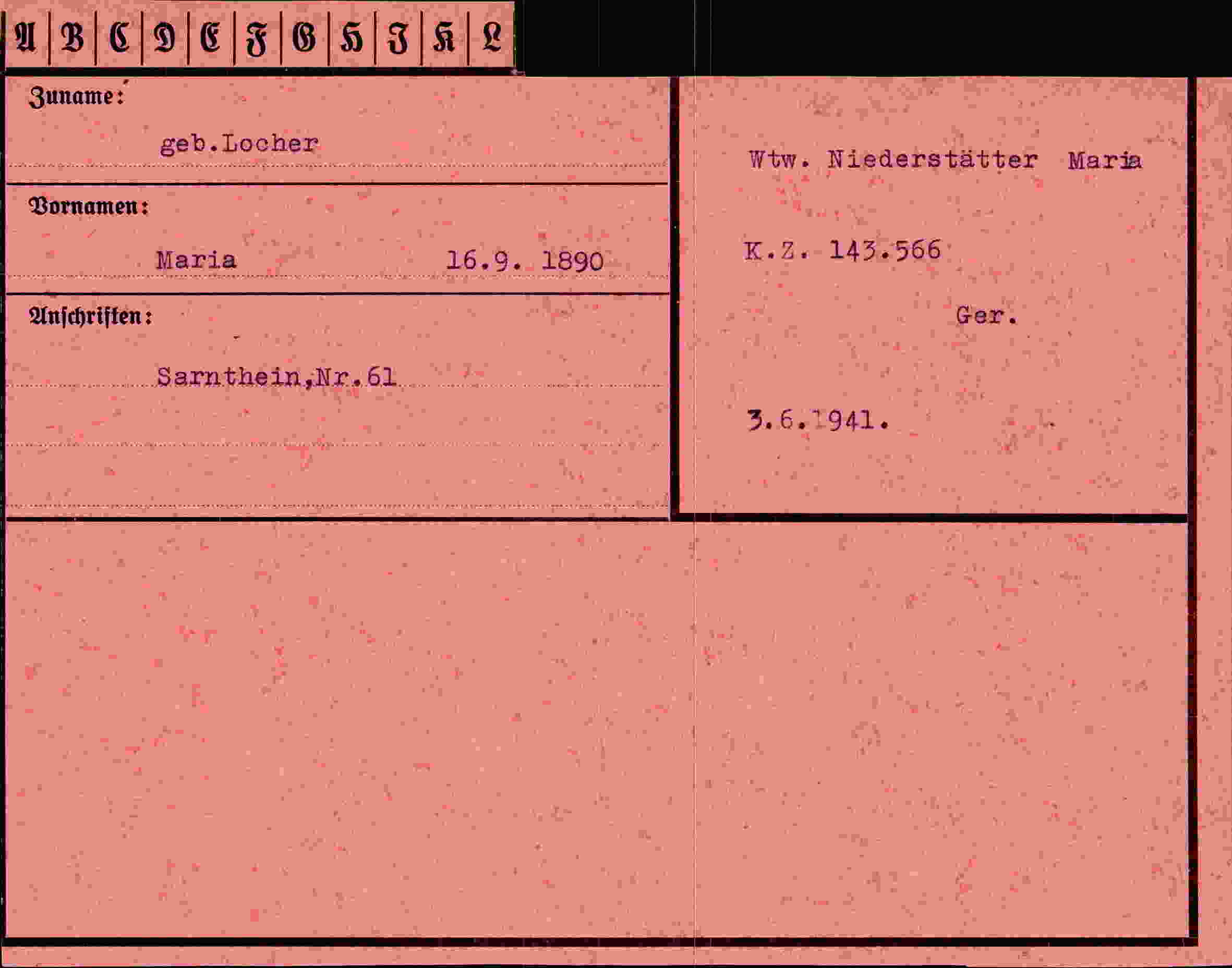 Vorderseite des Dokuments
