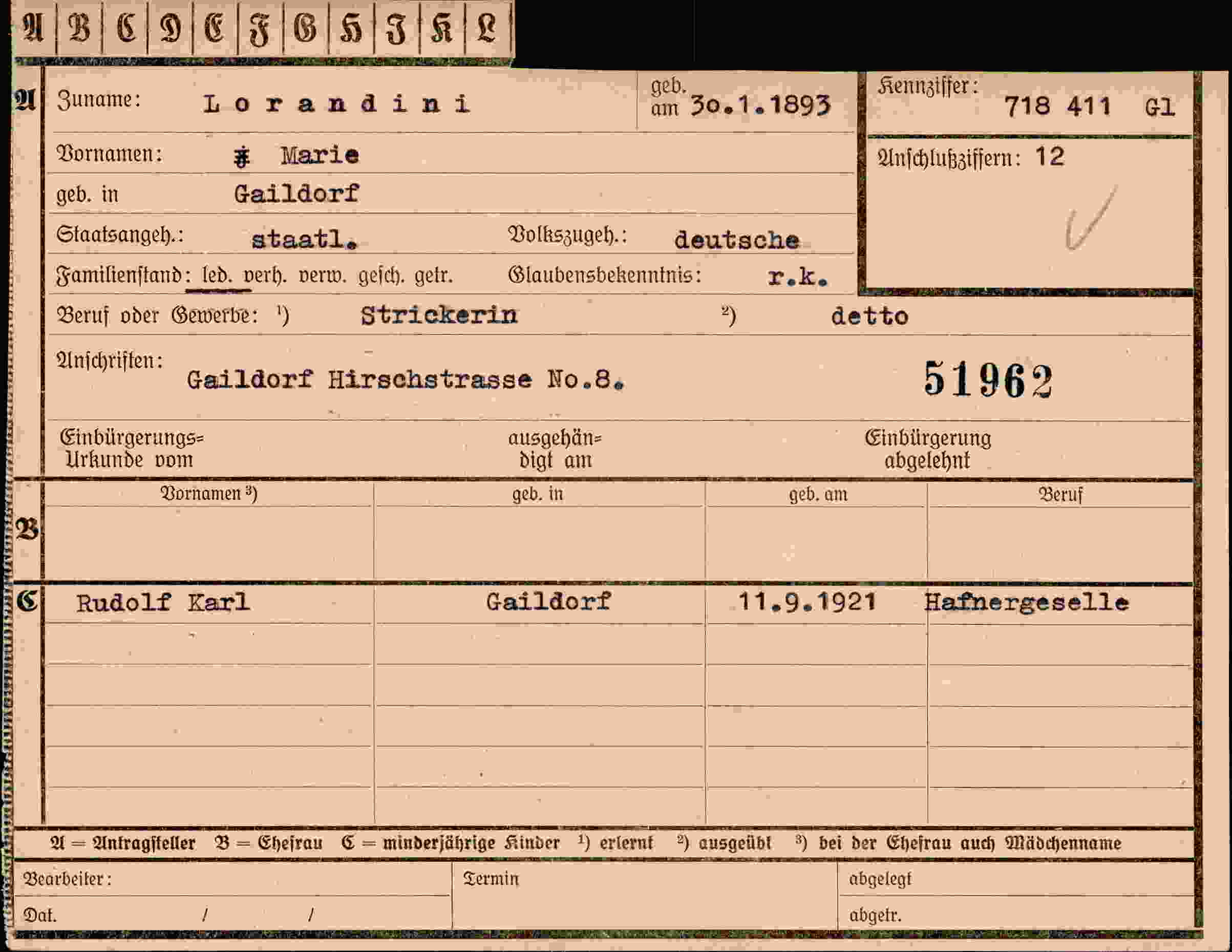 Vorderseite des Dokuments