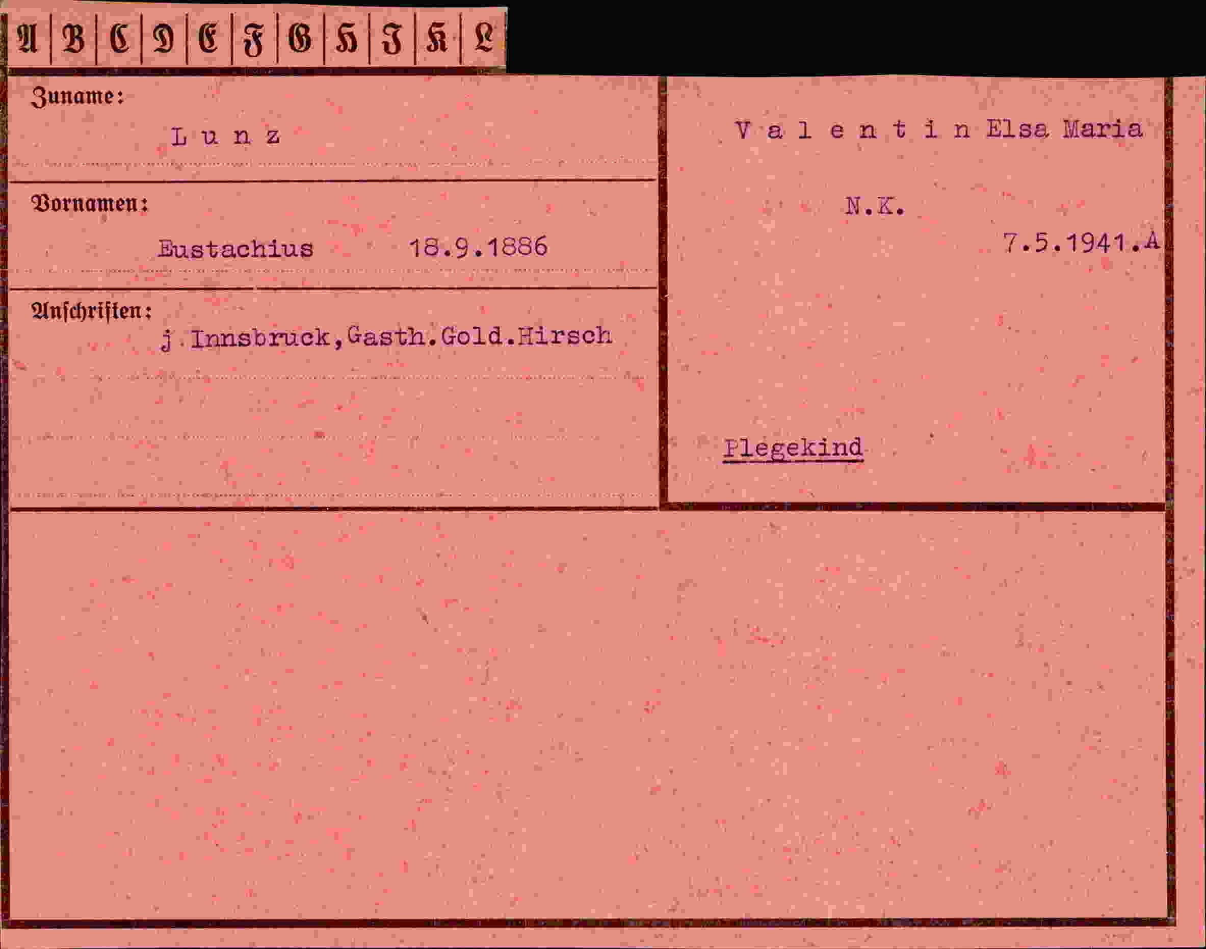 Vorderseite des Dokuments