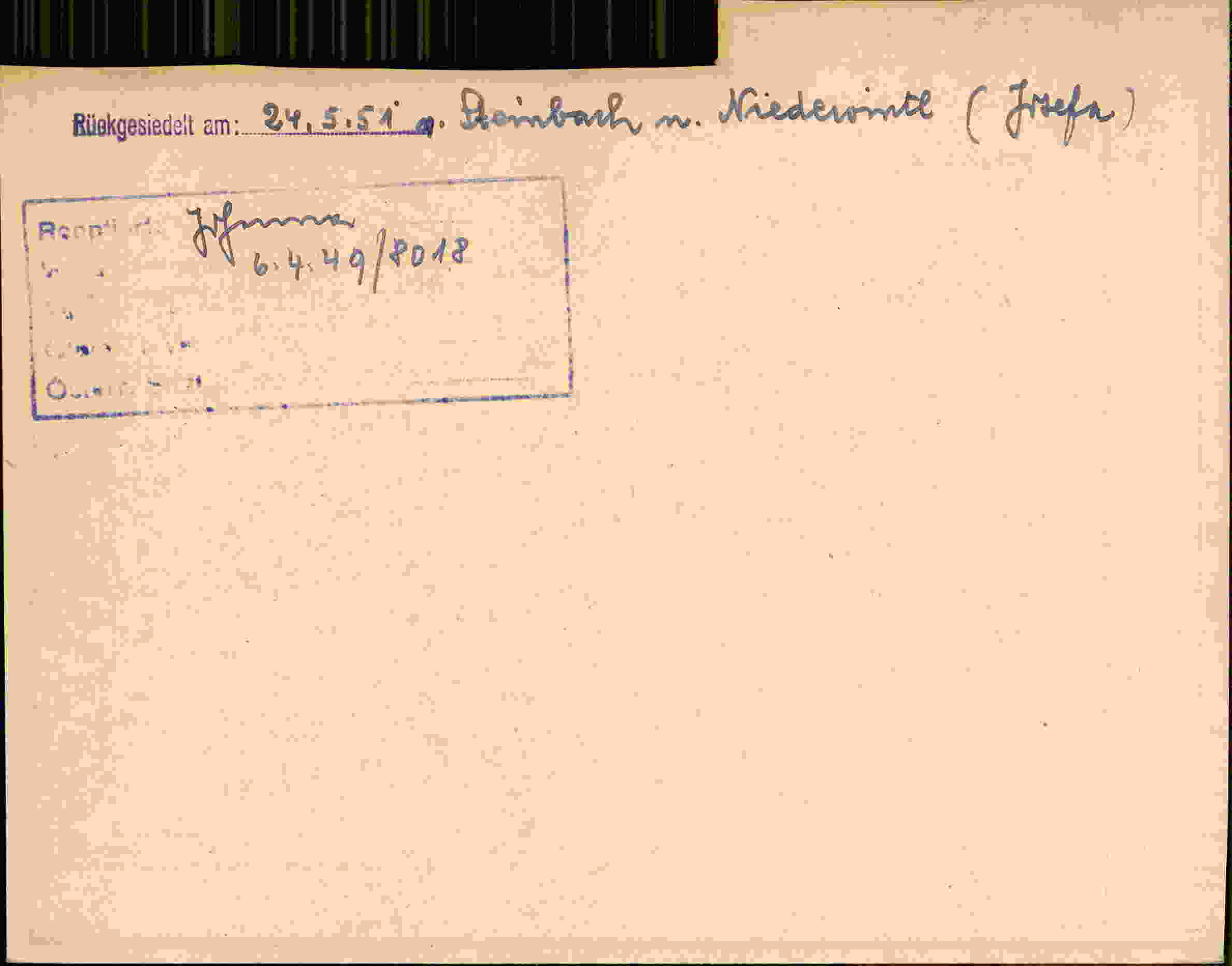 Rückseite des Dokuments
