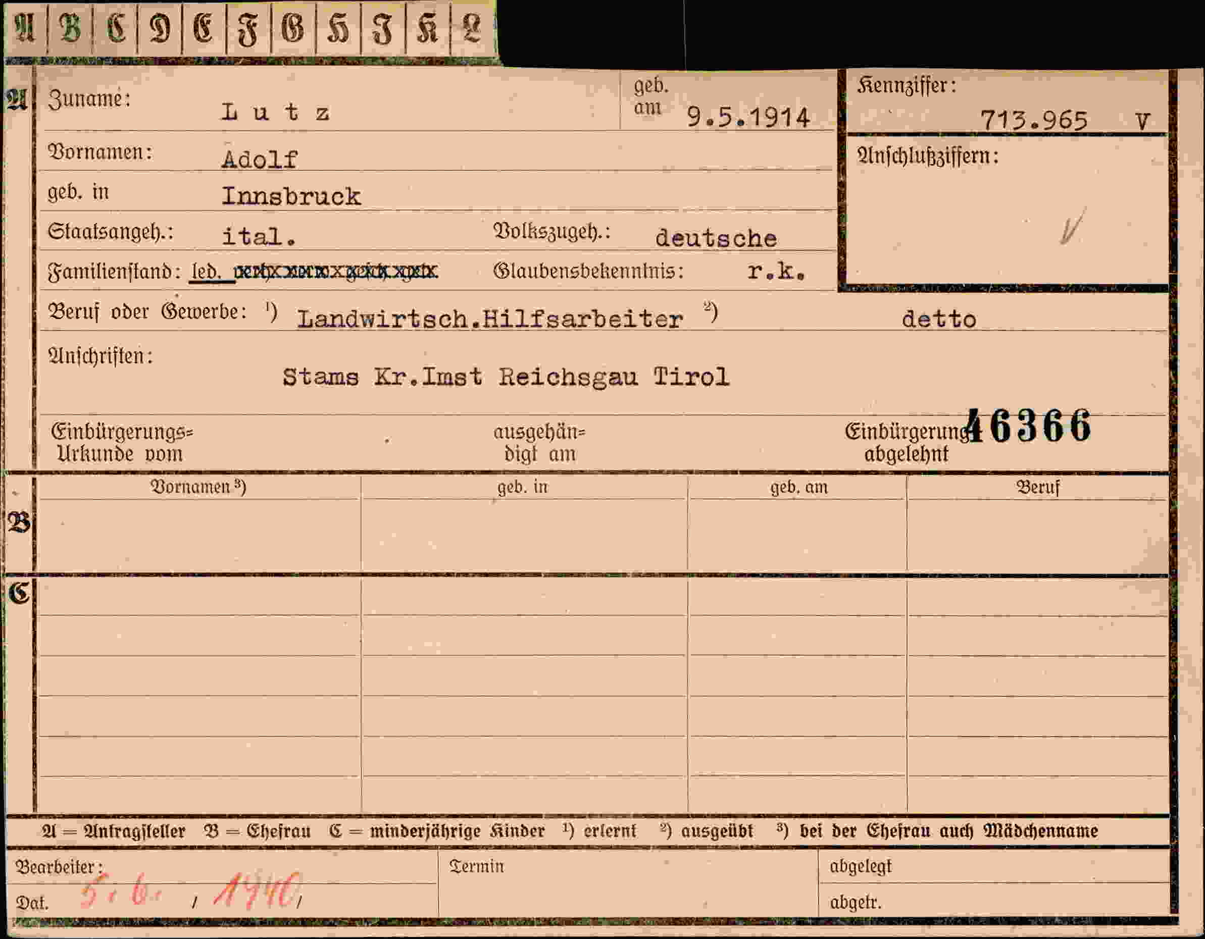Dokument für Adolf Lutz