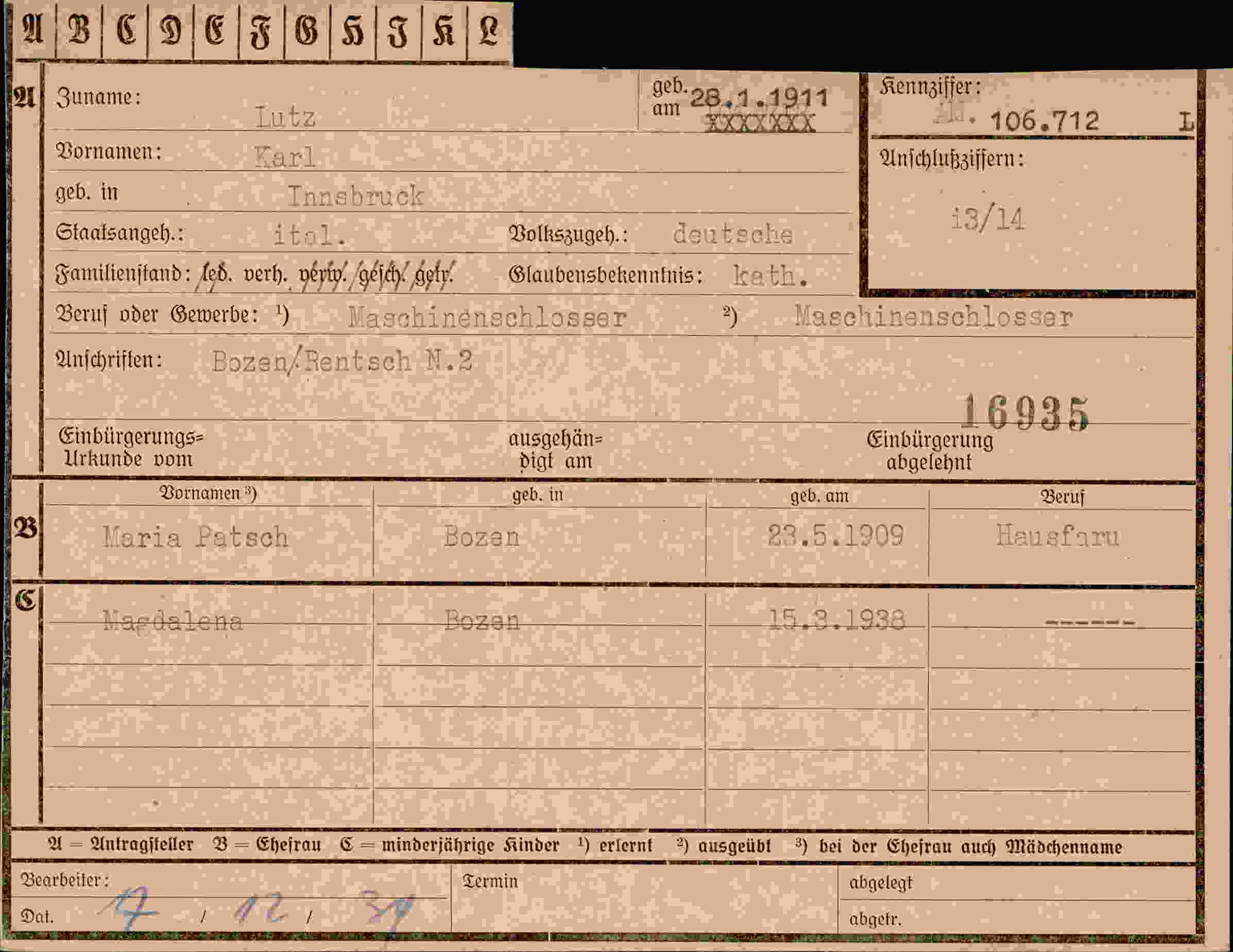 Dokument für Karl Nutz