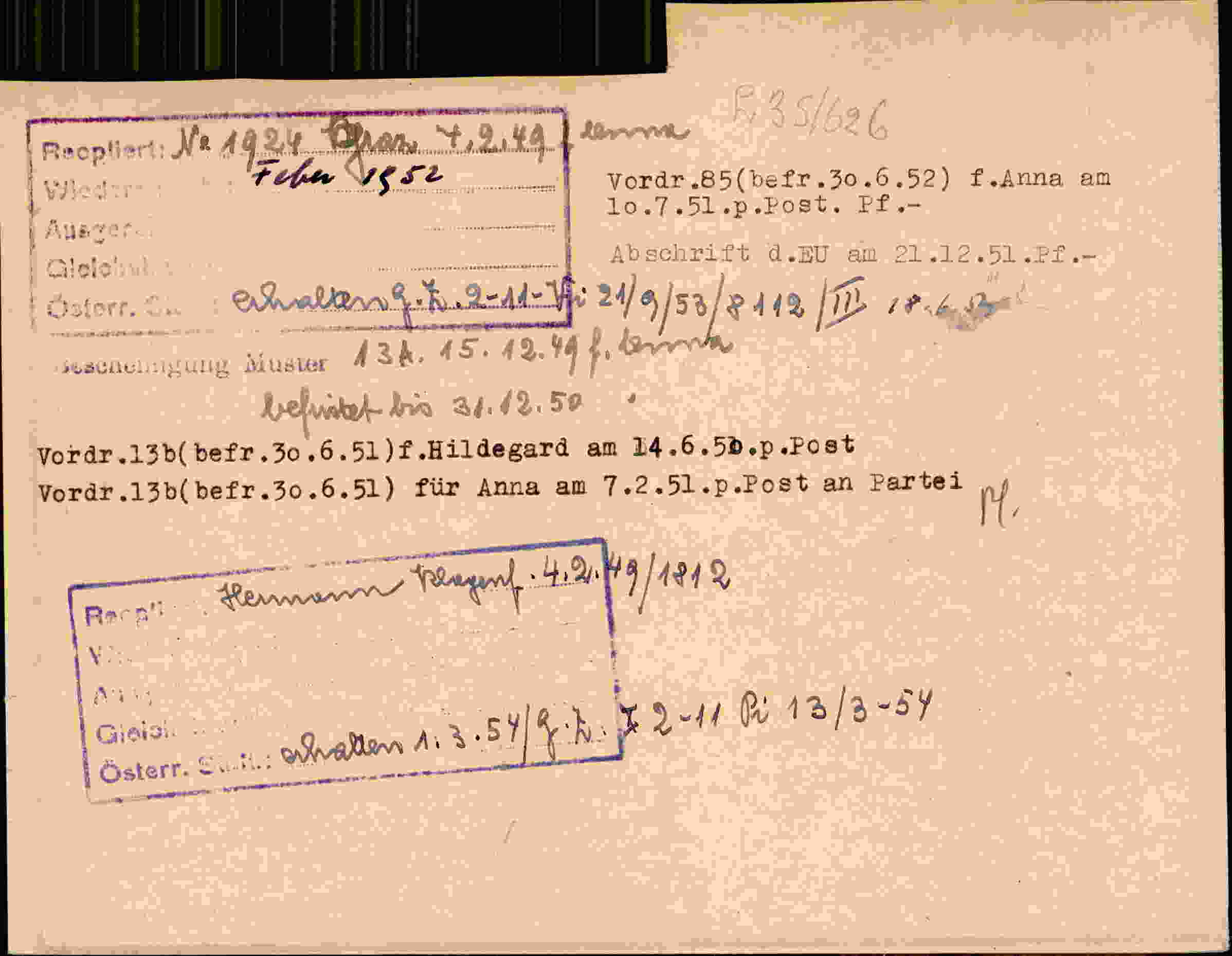 Rückseite des Dokuments