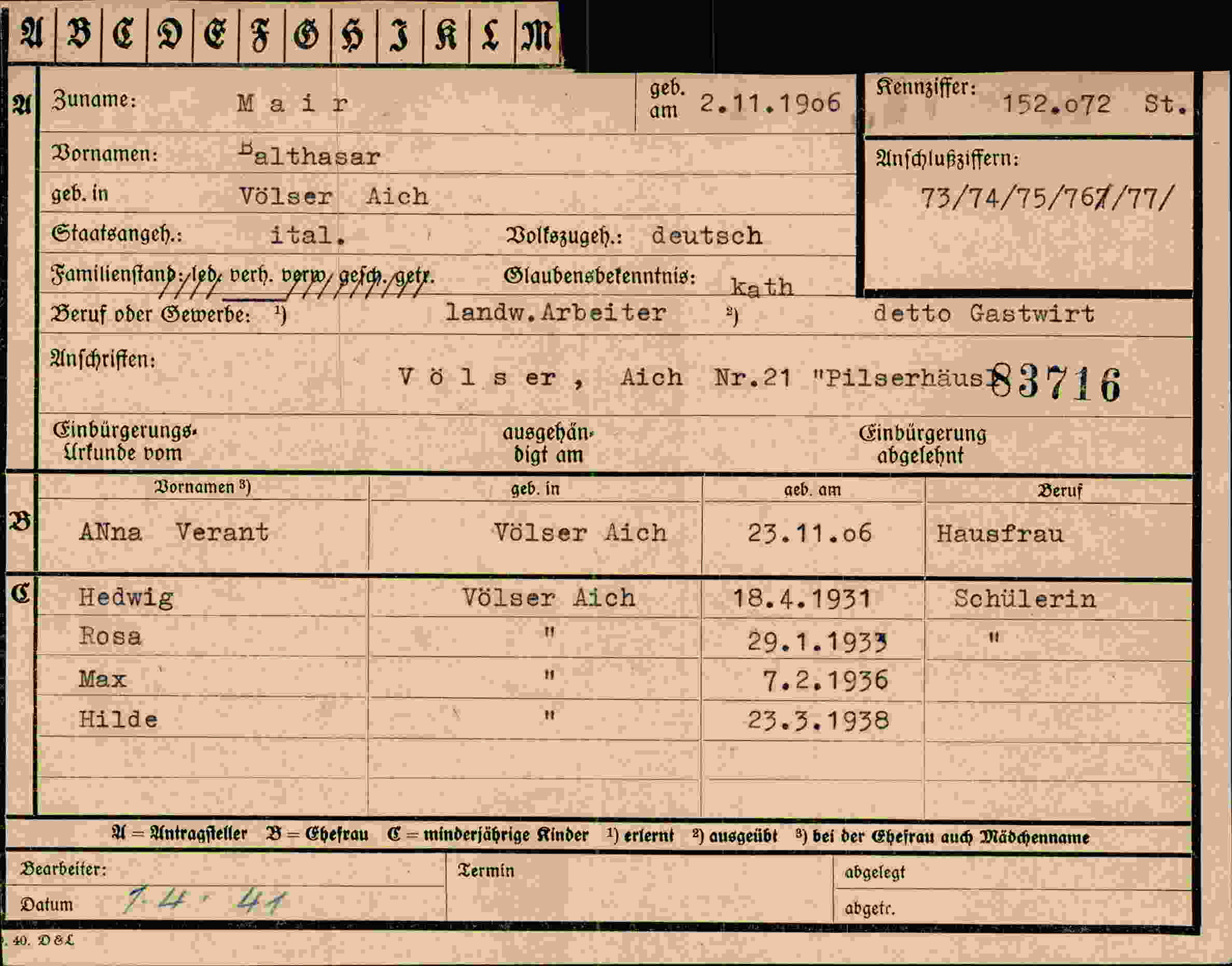 Dokument für Balthasar Mair