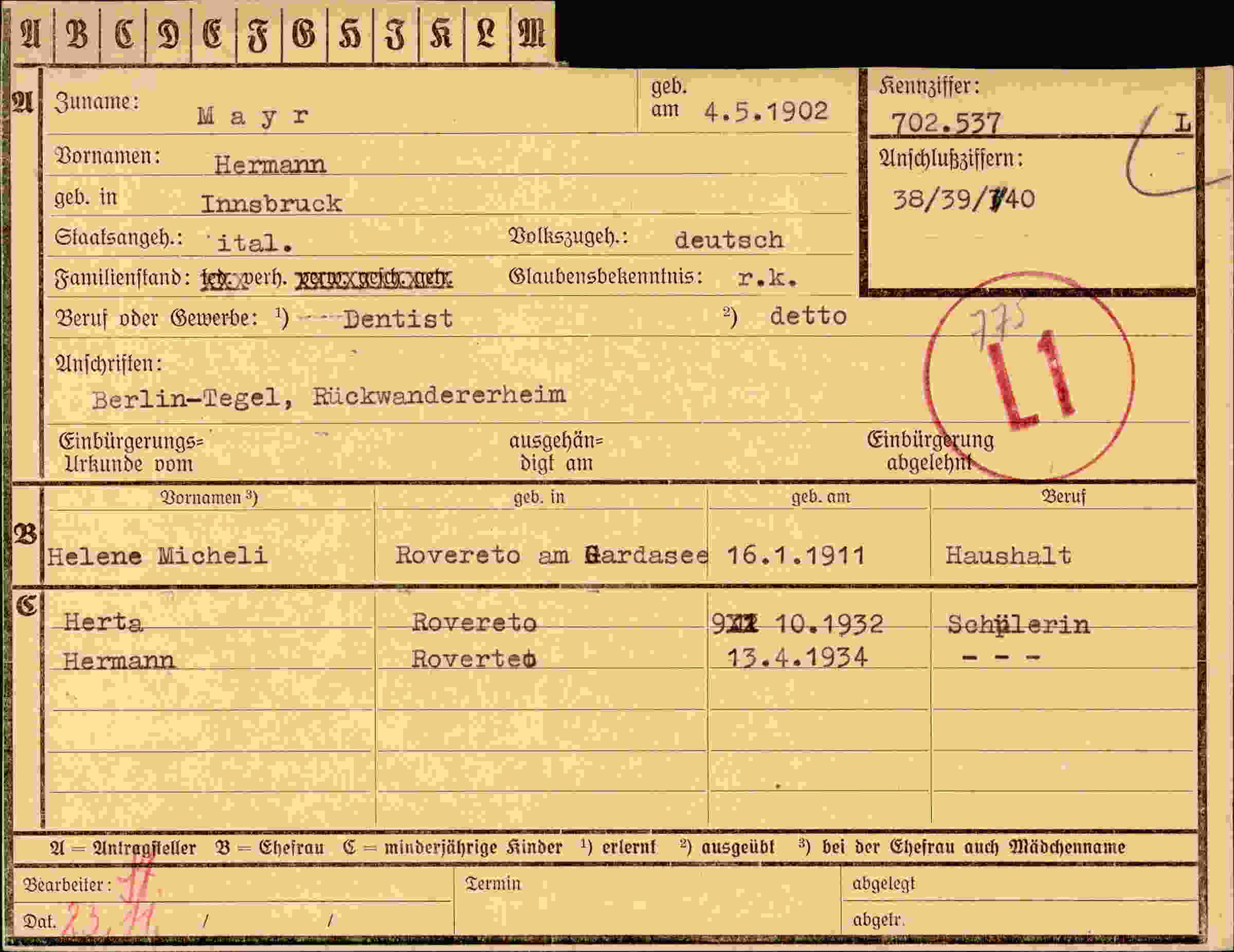 Dokument für Hermanr Mayr