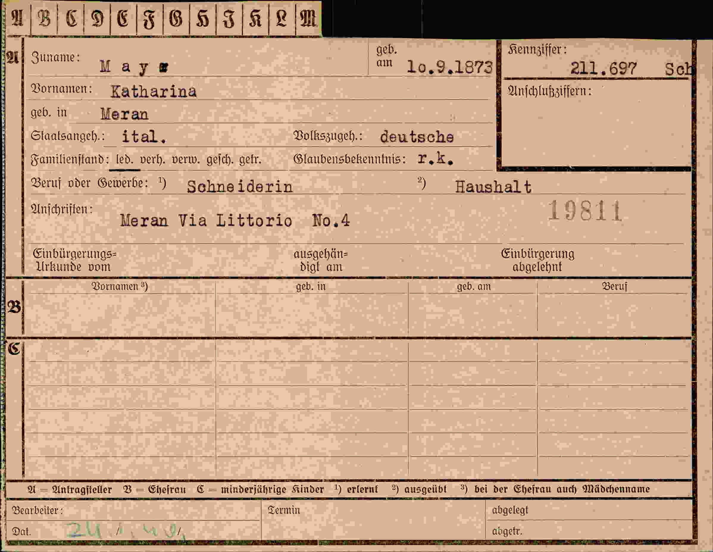 Vorderseite des Dokuments