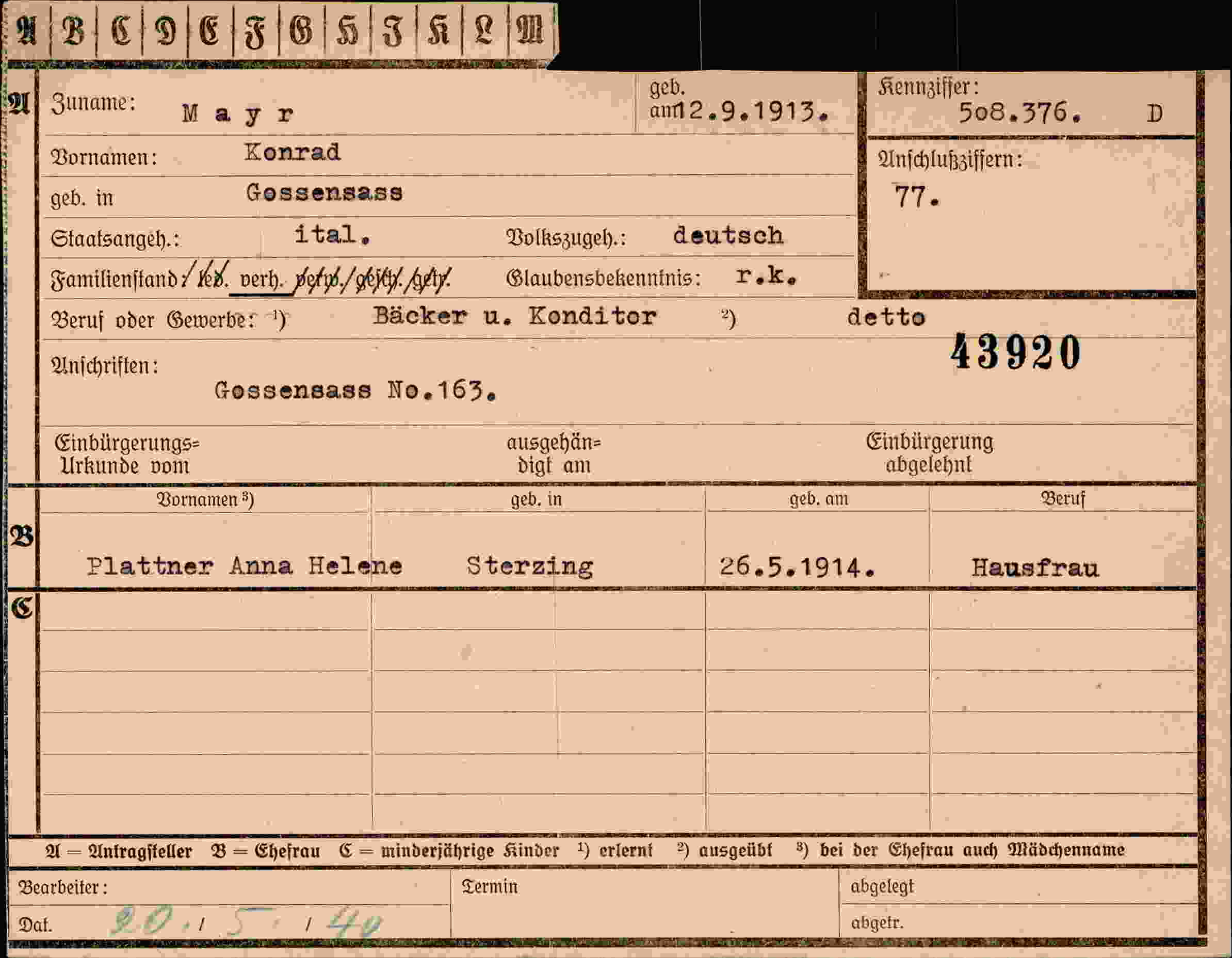 Dokument für Konrad Mayr