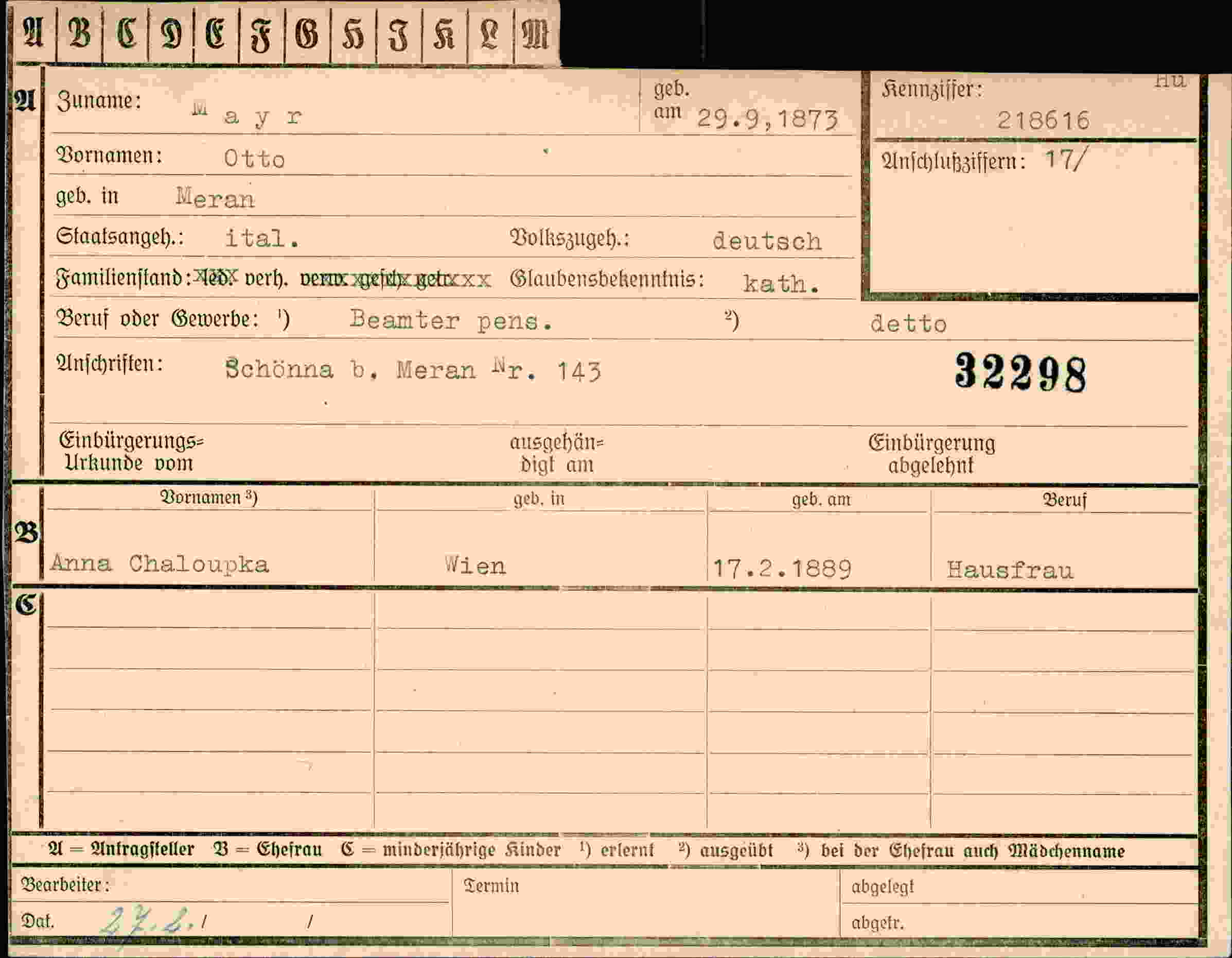 Dokument für Otto Mayr
