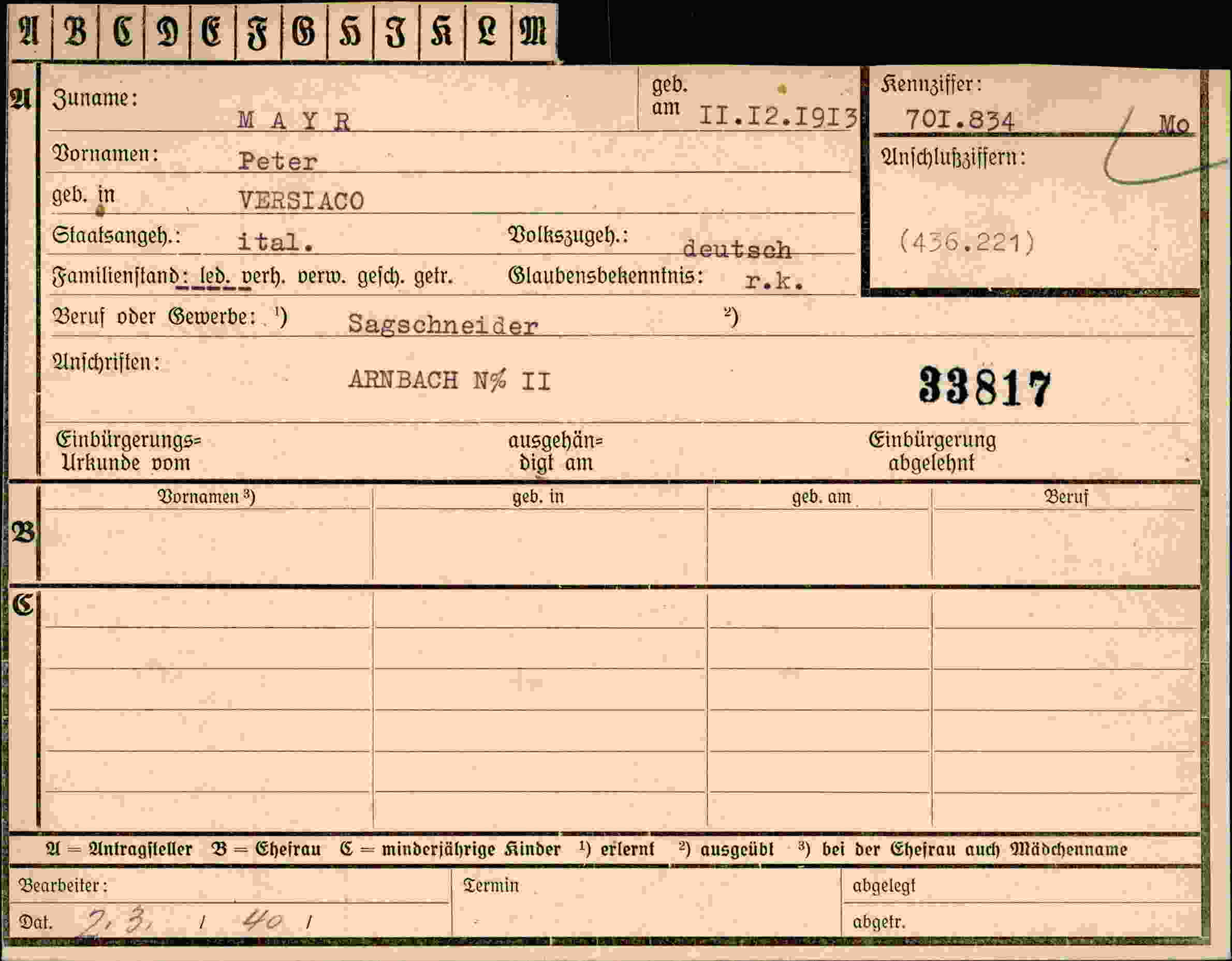 Dokument für Peter Mayr