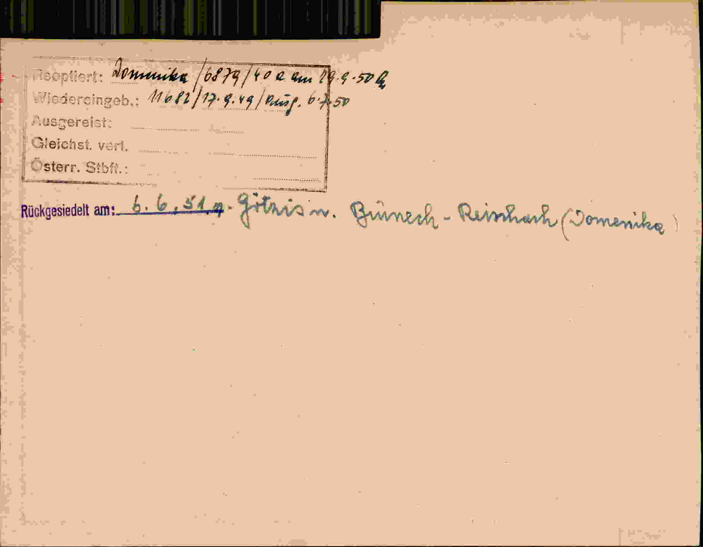 Rückseite des Dokuments