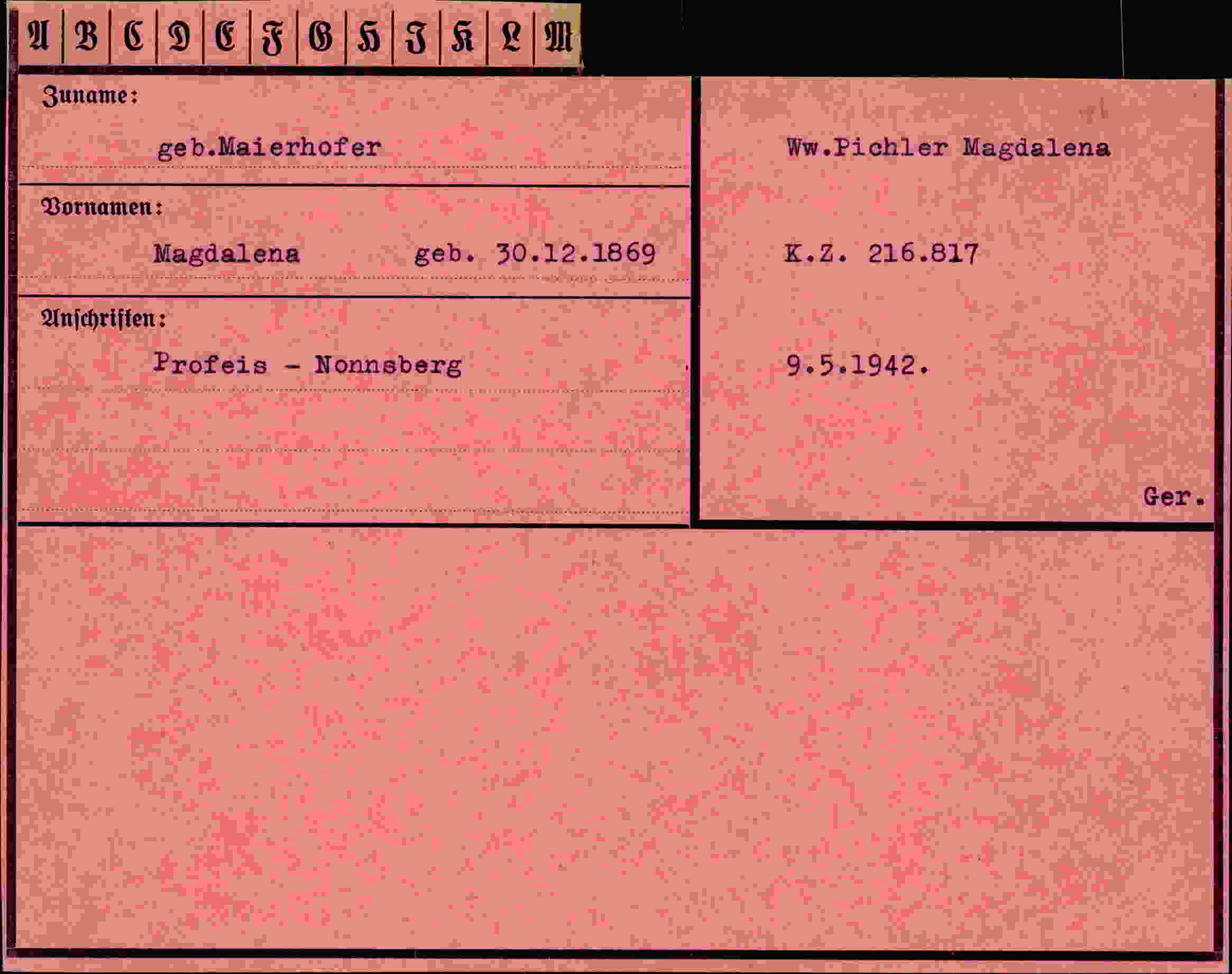 Dokument für Magdalena Maierhofer