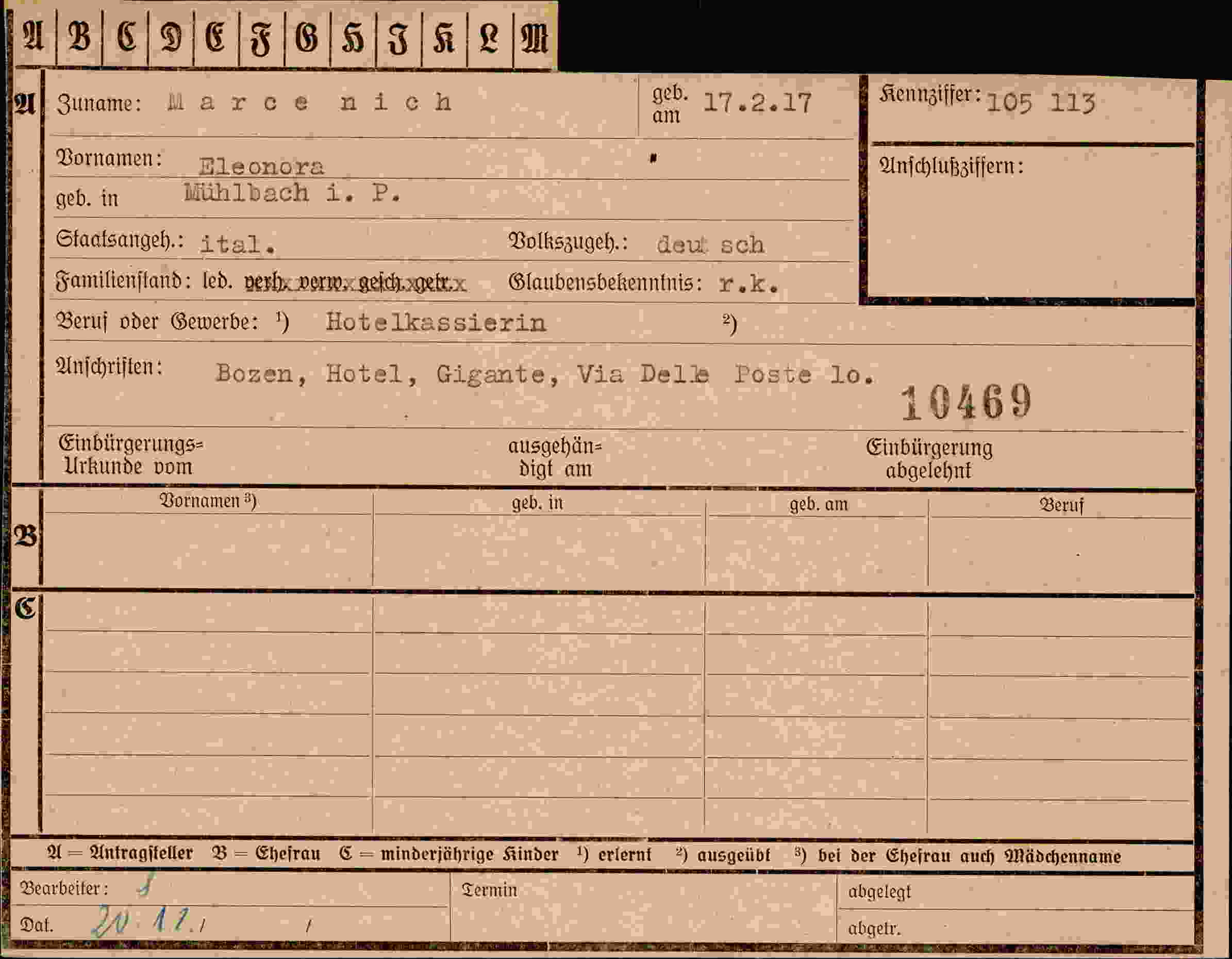 Dokument für Eleonora Marce nich