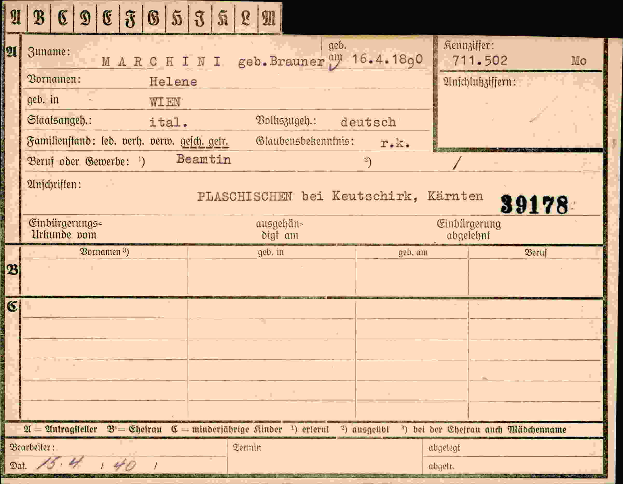 Dokument für Helene Marchini
