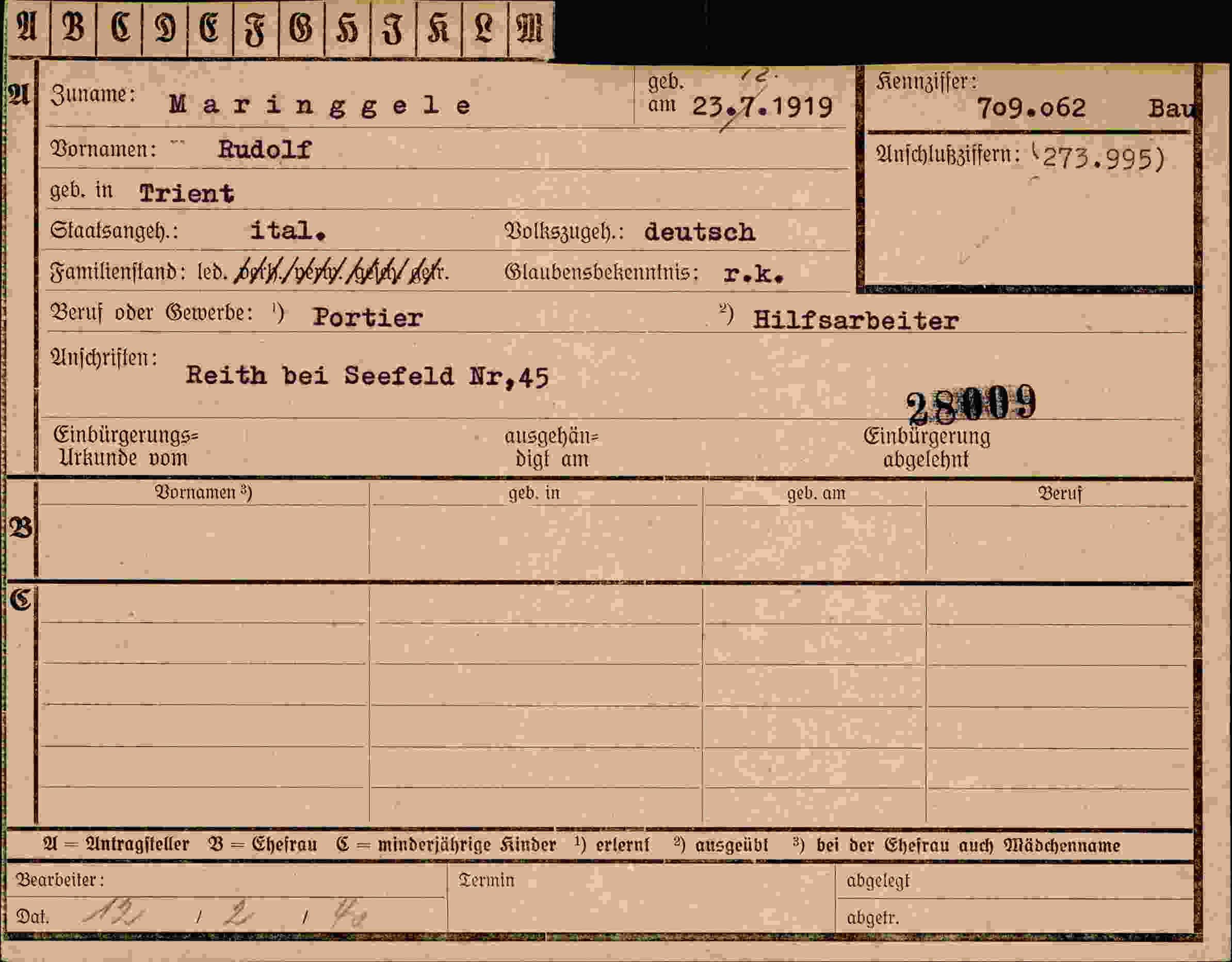 Dokument für Rudolf Maringgele