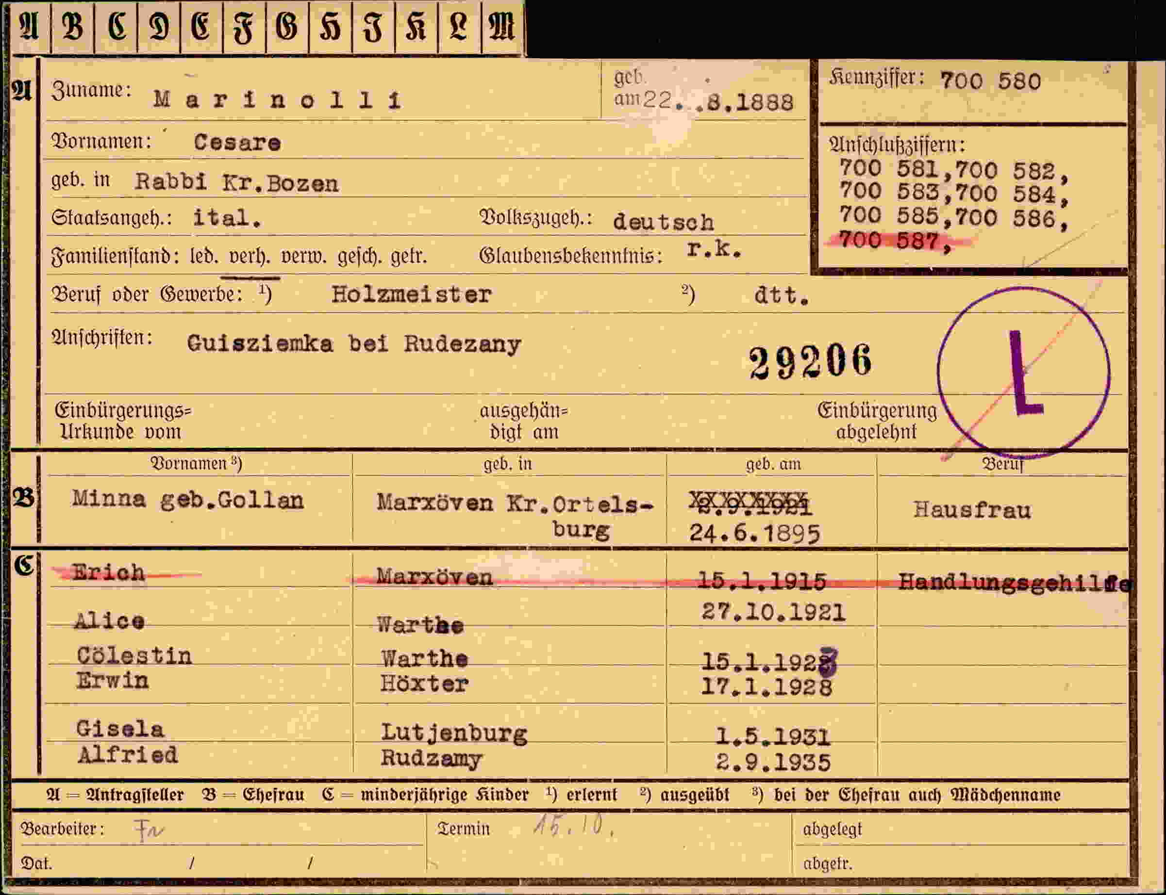 Dokument für Cesare Marinolli
