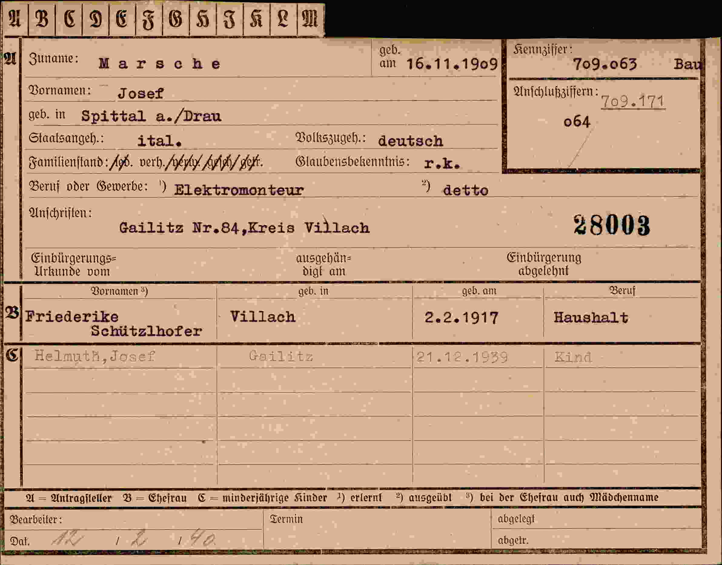 Vorderseite des Dokuments