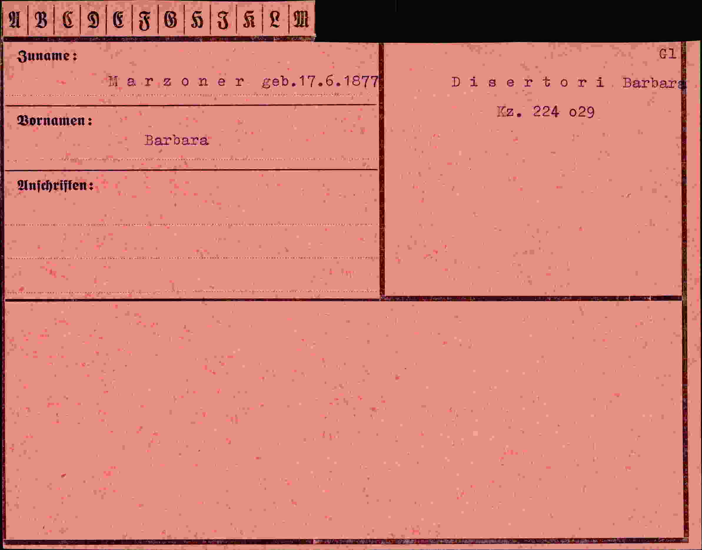 Vorderseite des Dokuments