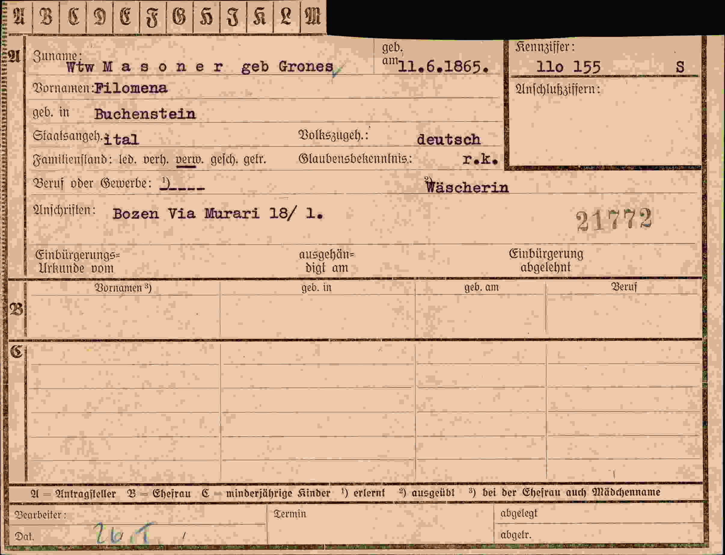 Dokument für Filomena Masoner
