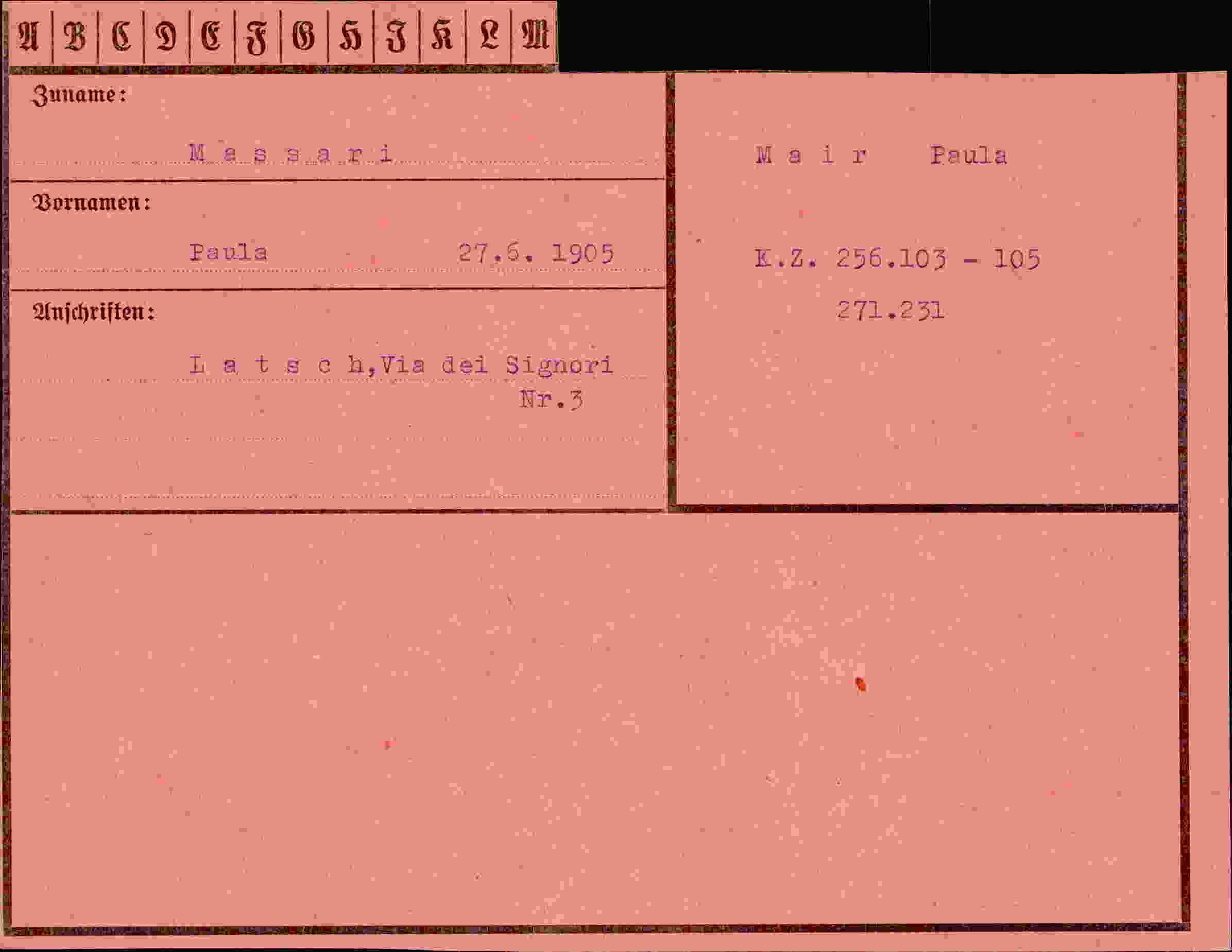 Vorderseite des Dokuments