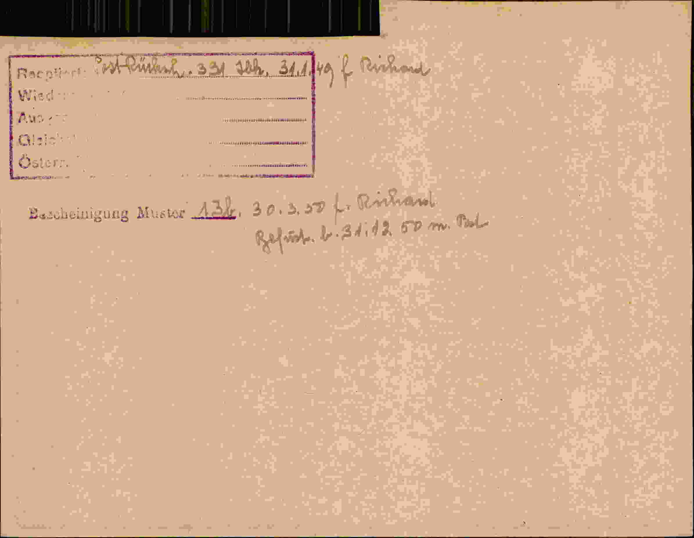 Rückseite des Dokuments