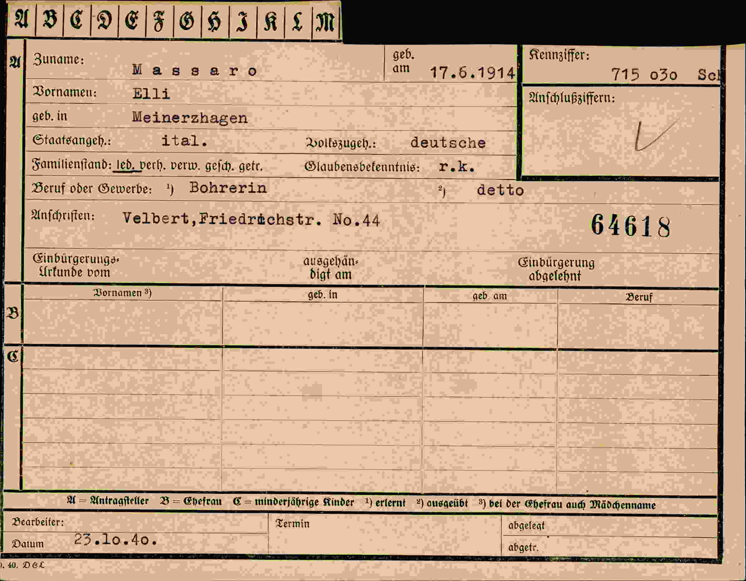 Dokument für Elli Massaro