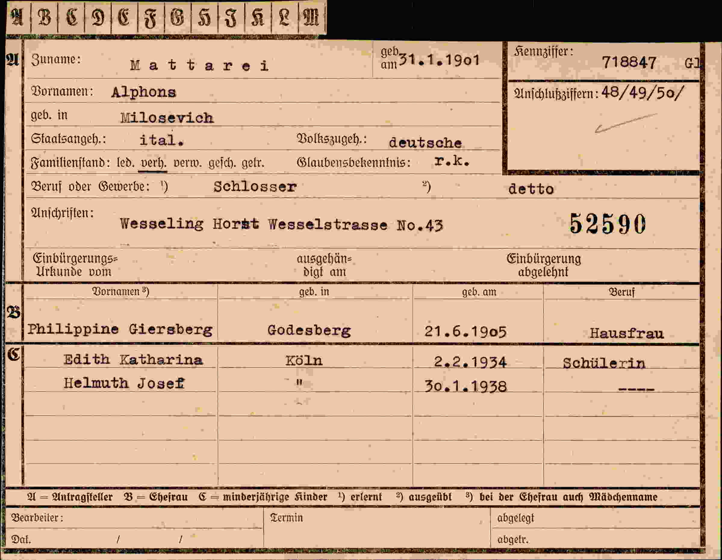 Vorderseite des Dokuments
