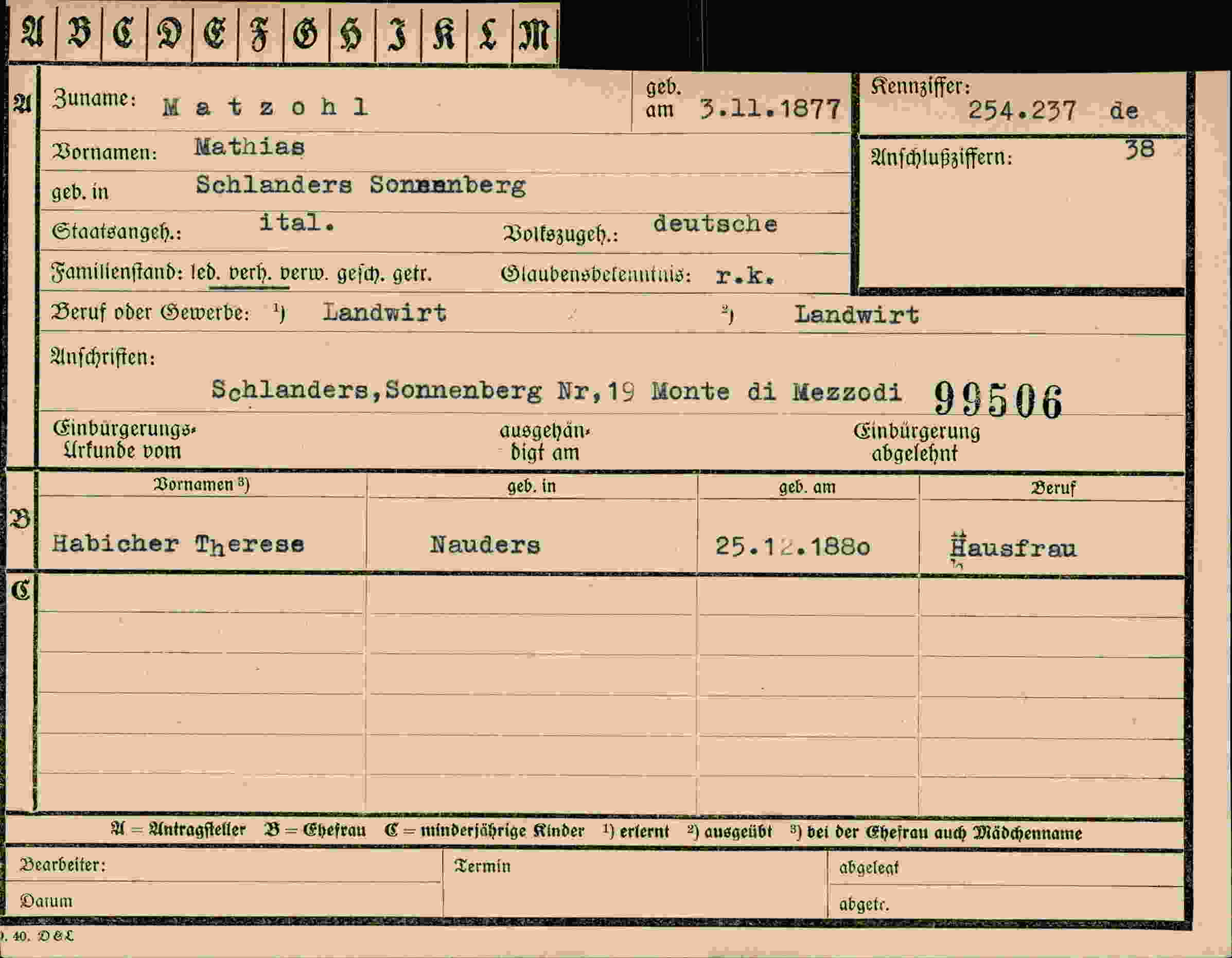 Dokument für Mathias Matzohl