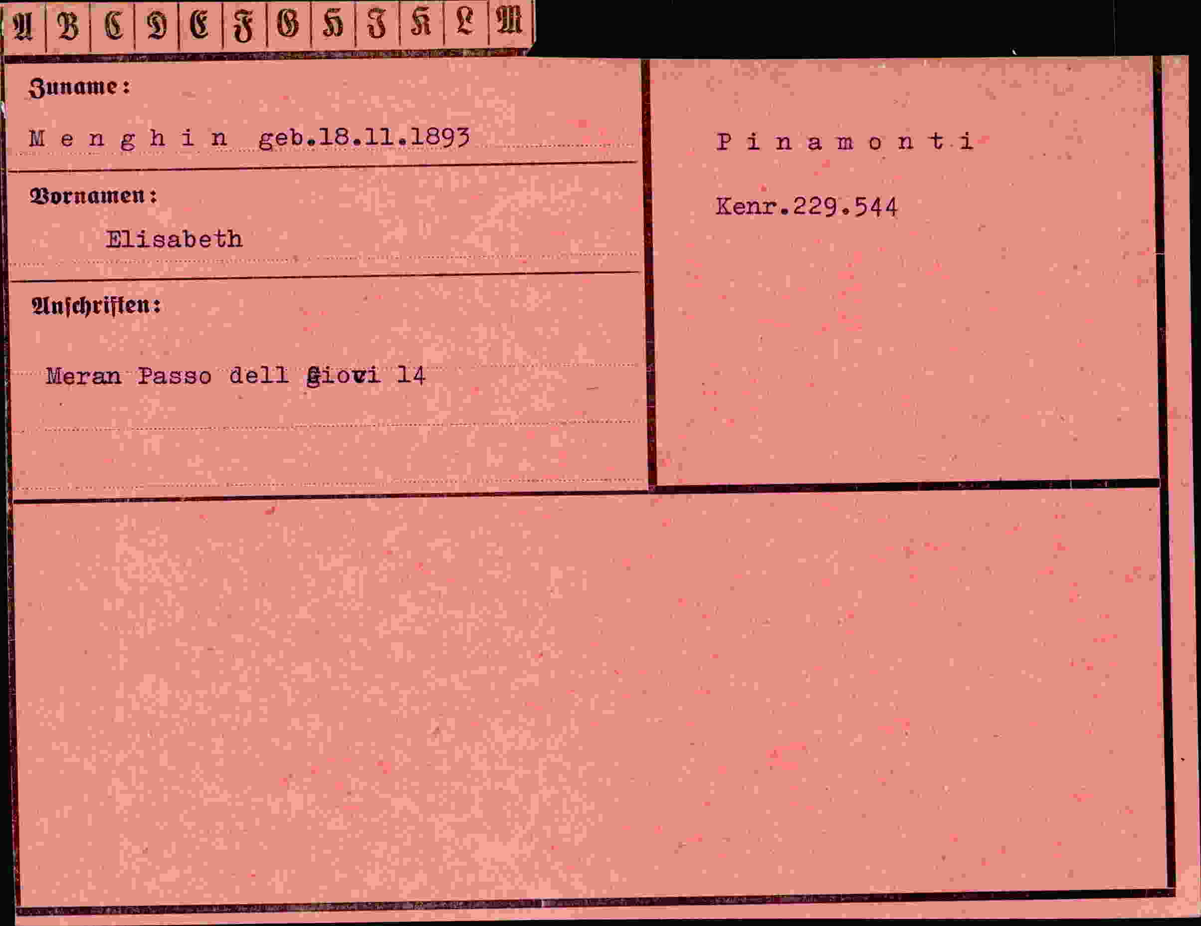Vorderseite des Dokuments