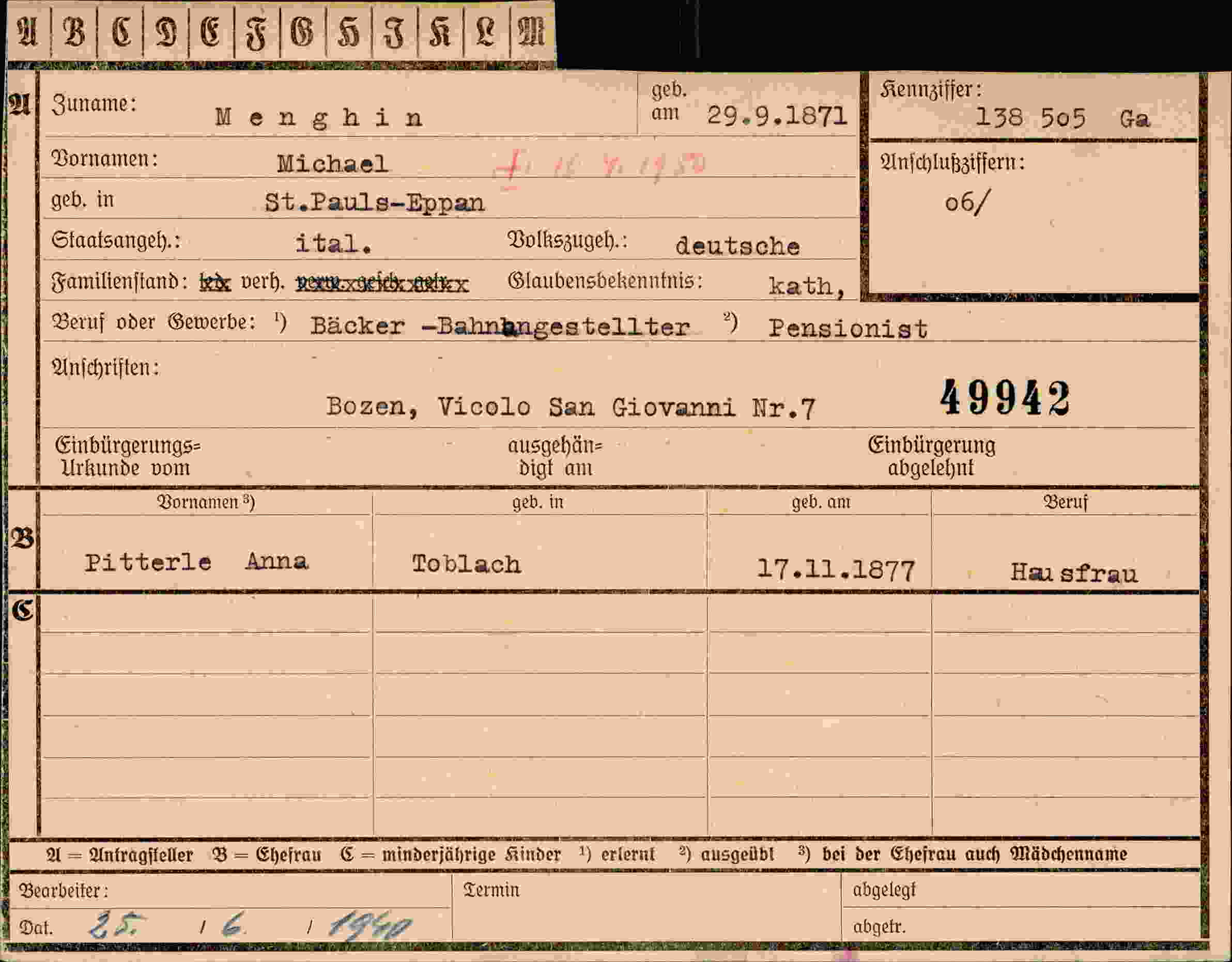Dokument für Michael Menghin