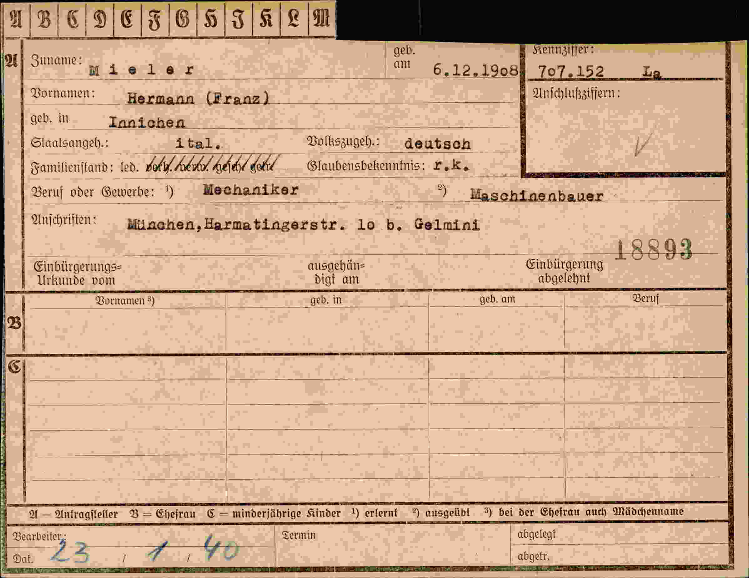 Dokument für Hermann Franz Mieler