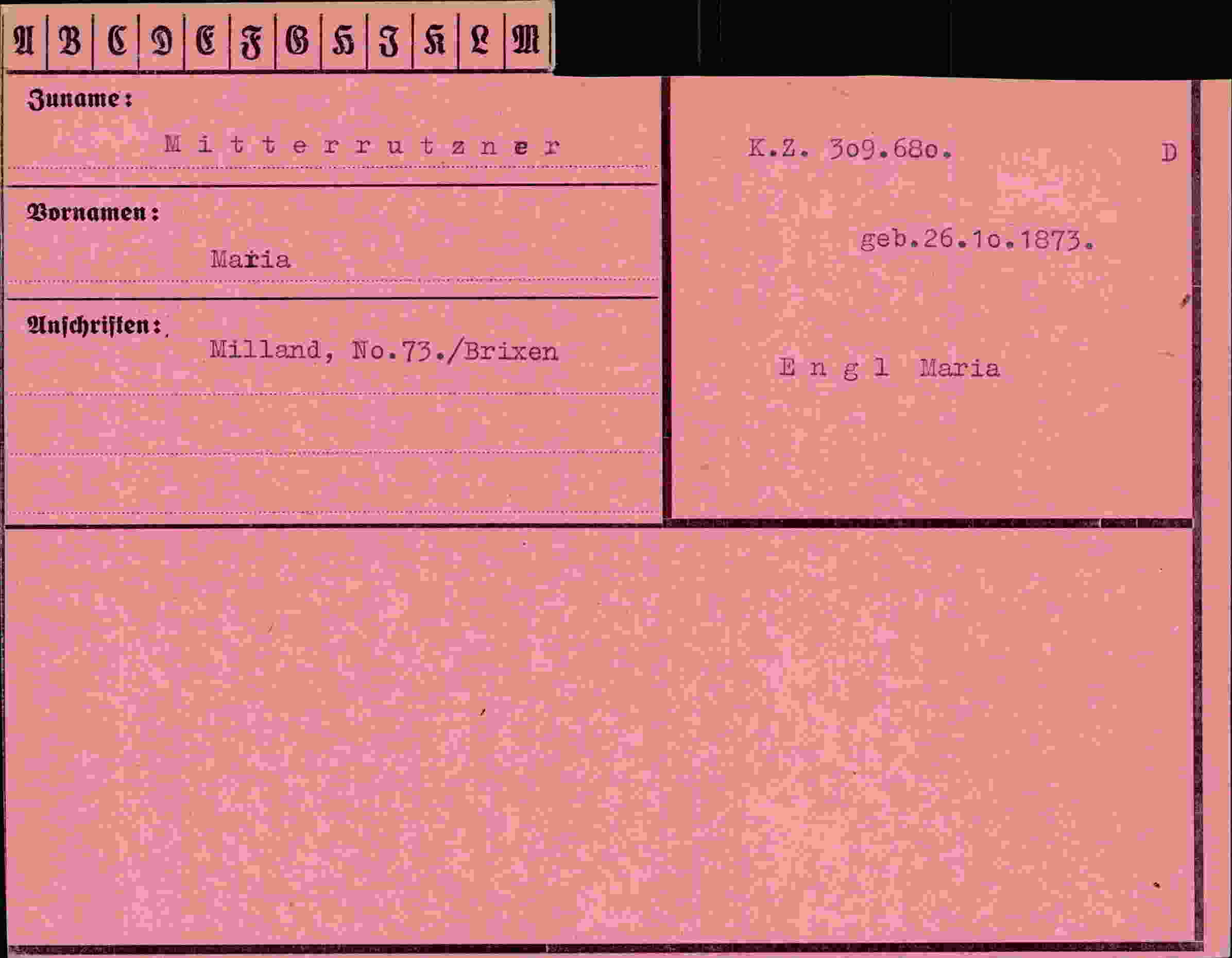 Vorderseite des Dokuments