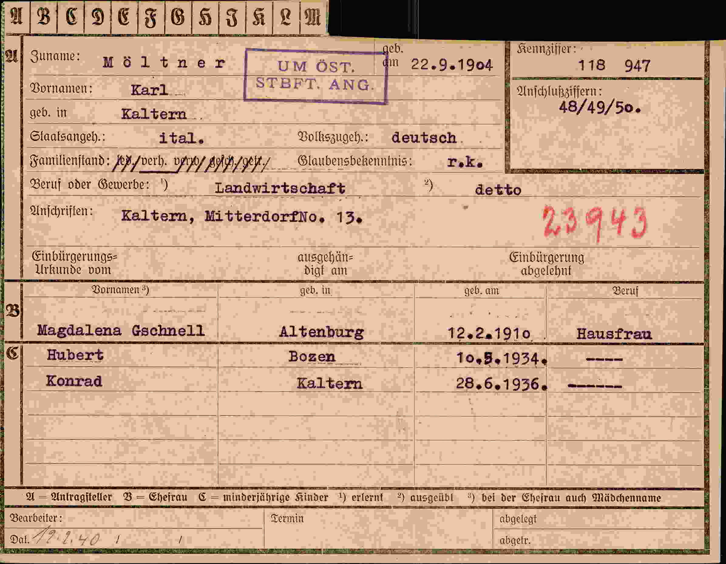 Dokument für Karl Möltner
