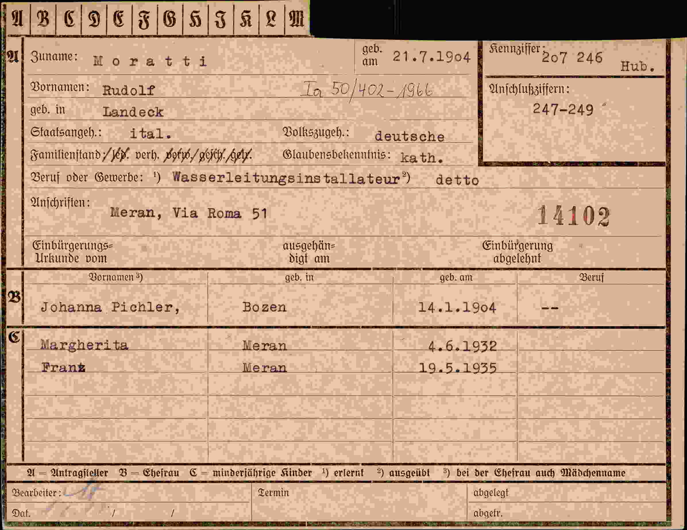 Vorderseite des Dokuments