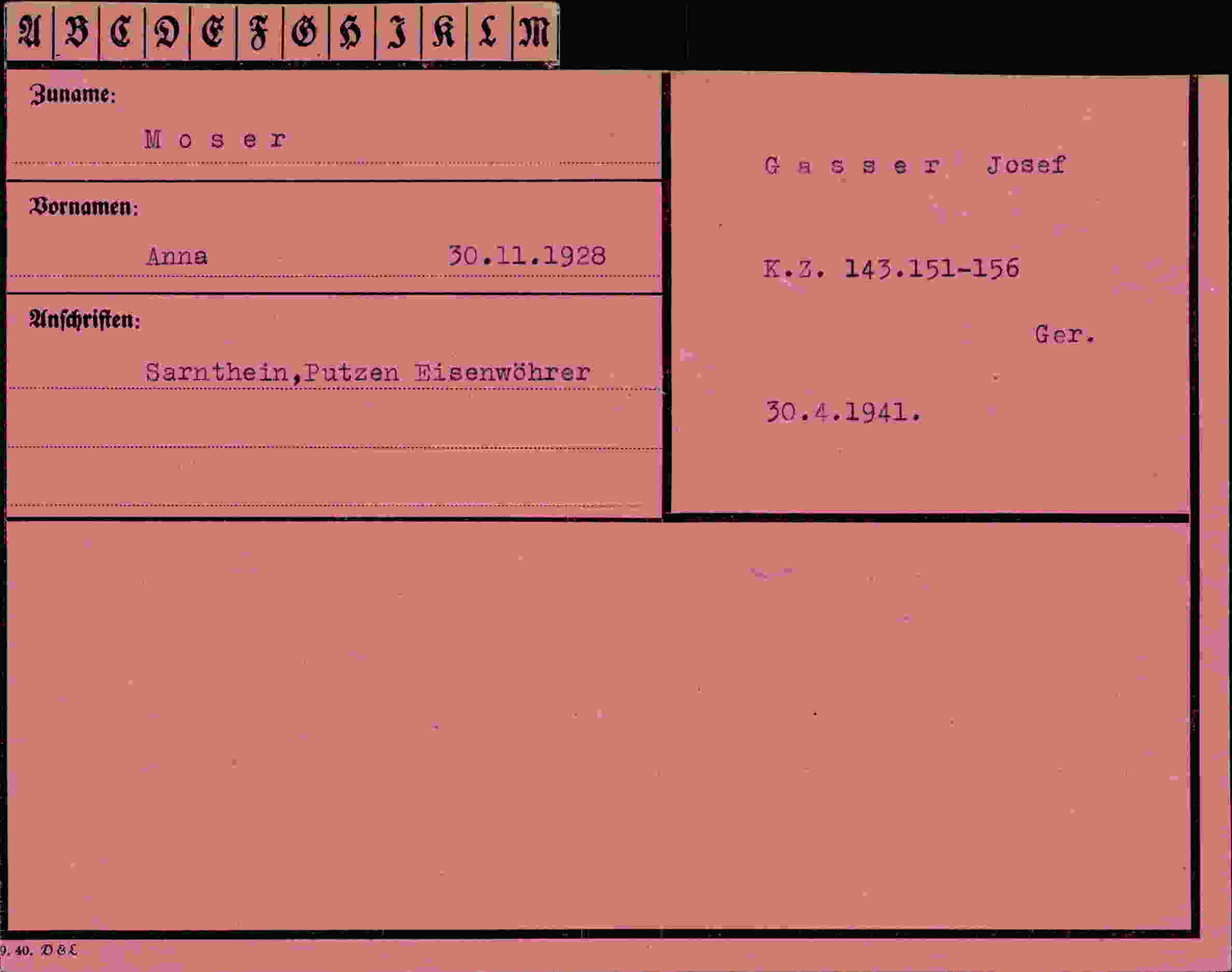 Vorderseite des Dokuments