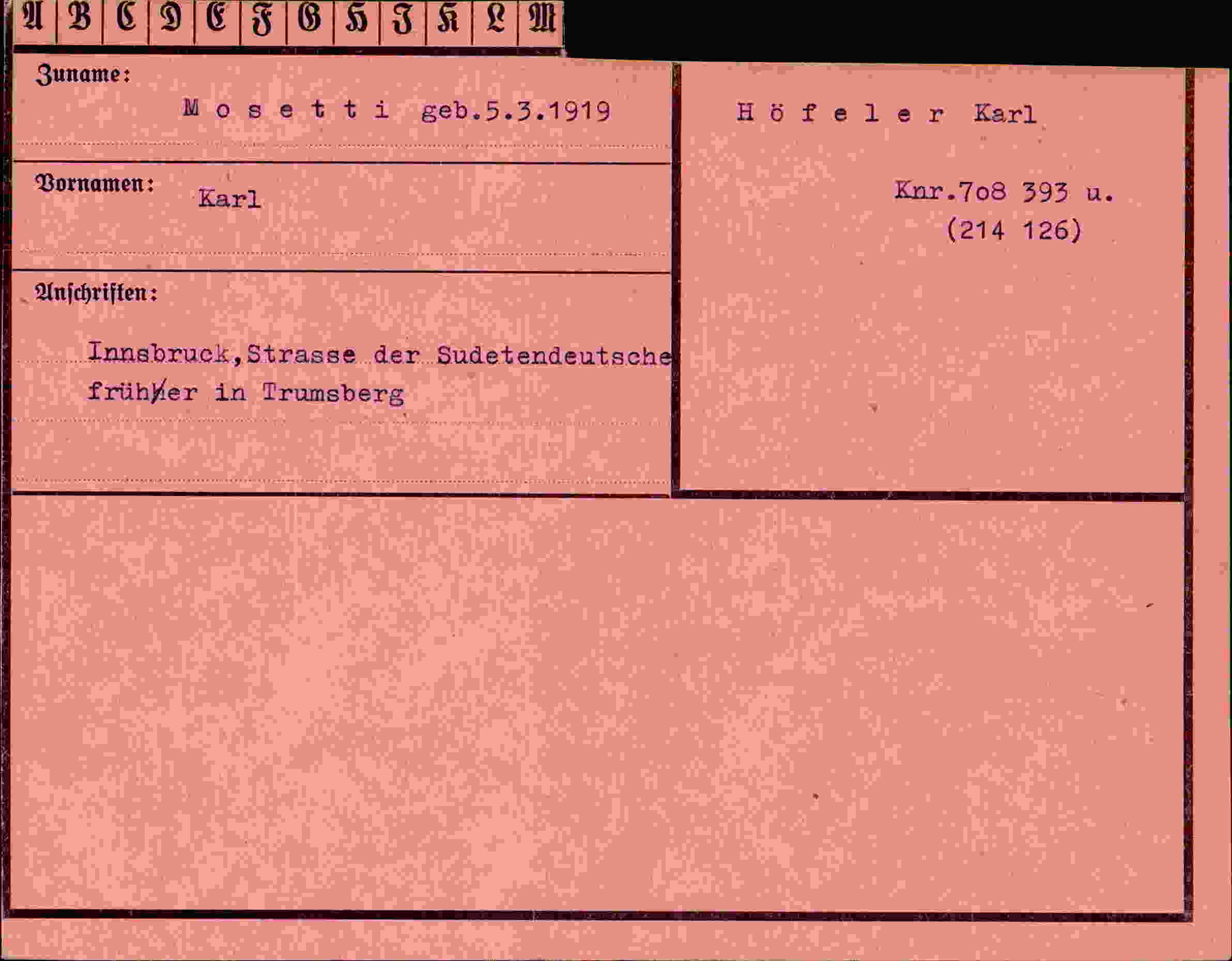 Vorderseite des Dokuments