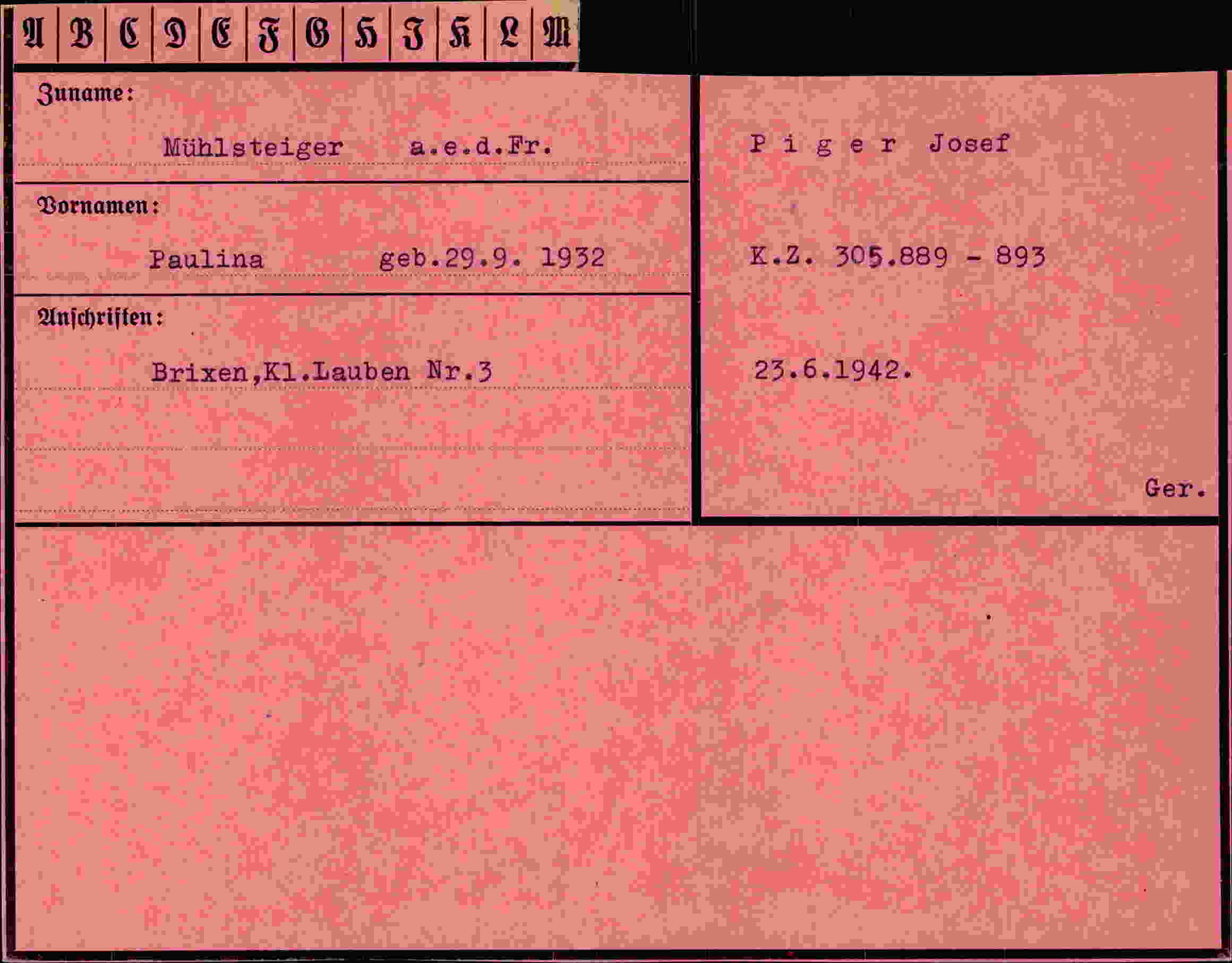 Vorderseite des Dokuments