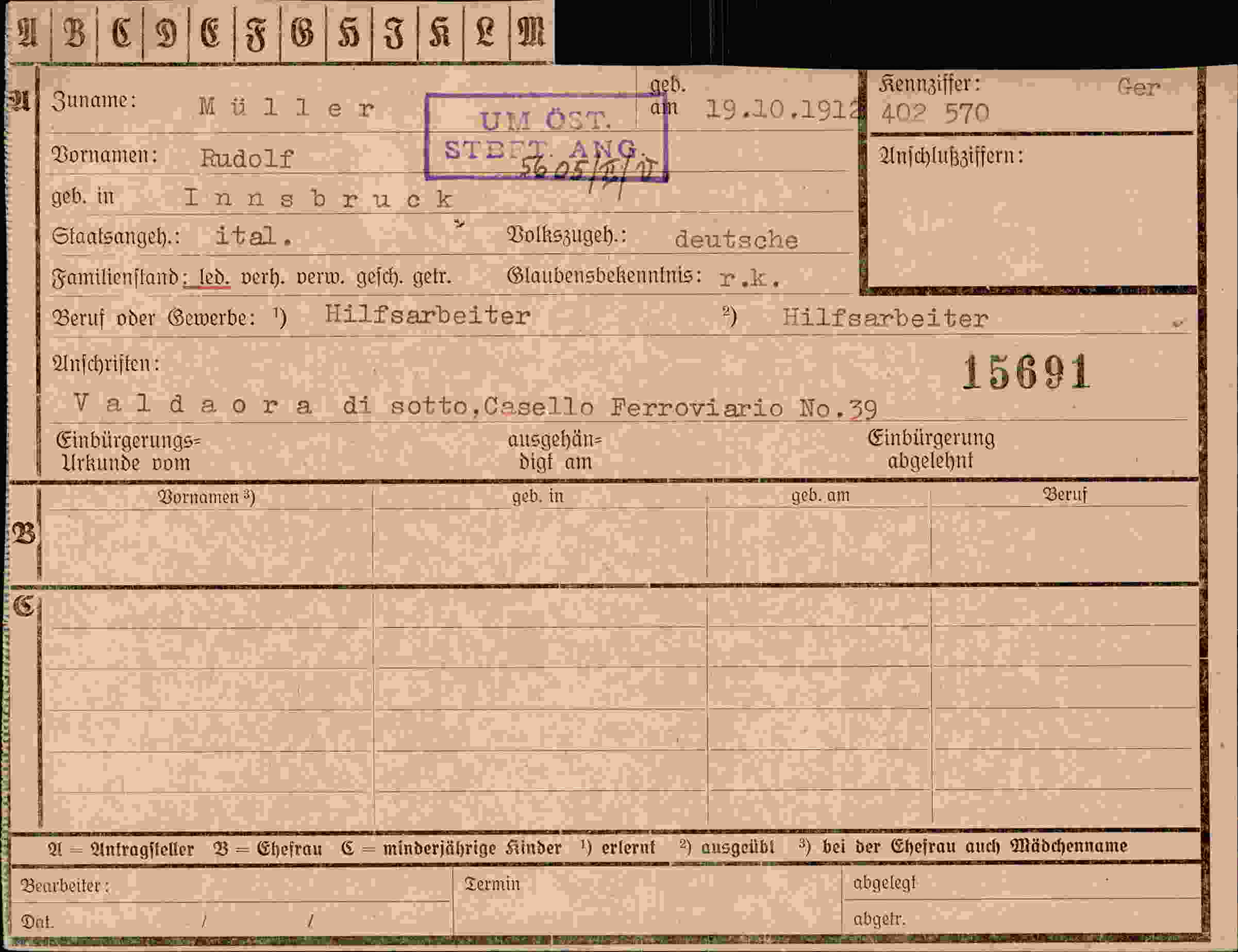 Dokument für Rudolf Müller
