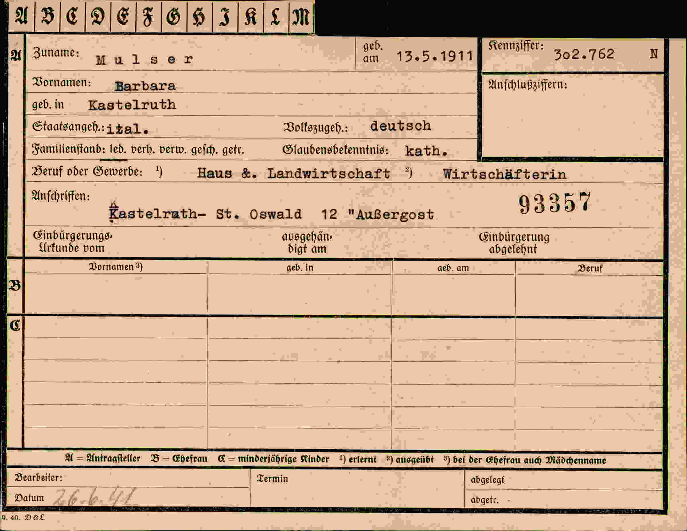 Dokument für Barbara Mulser