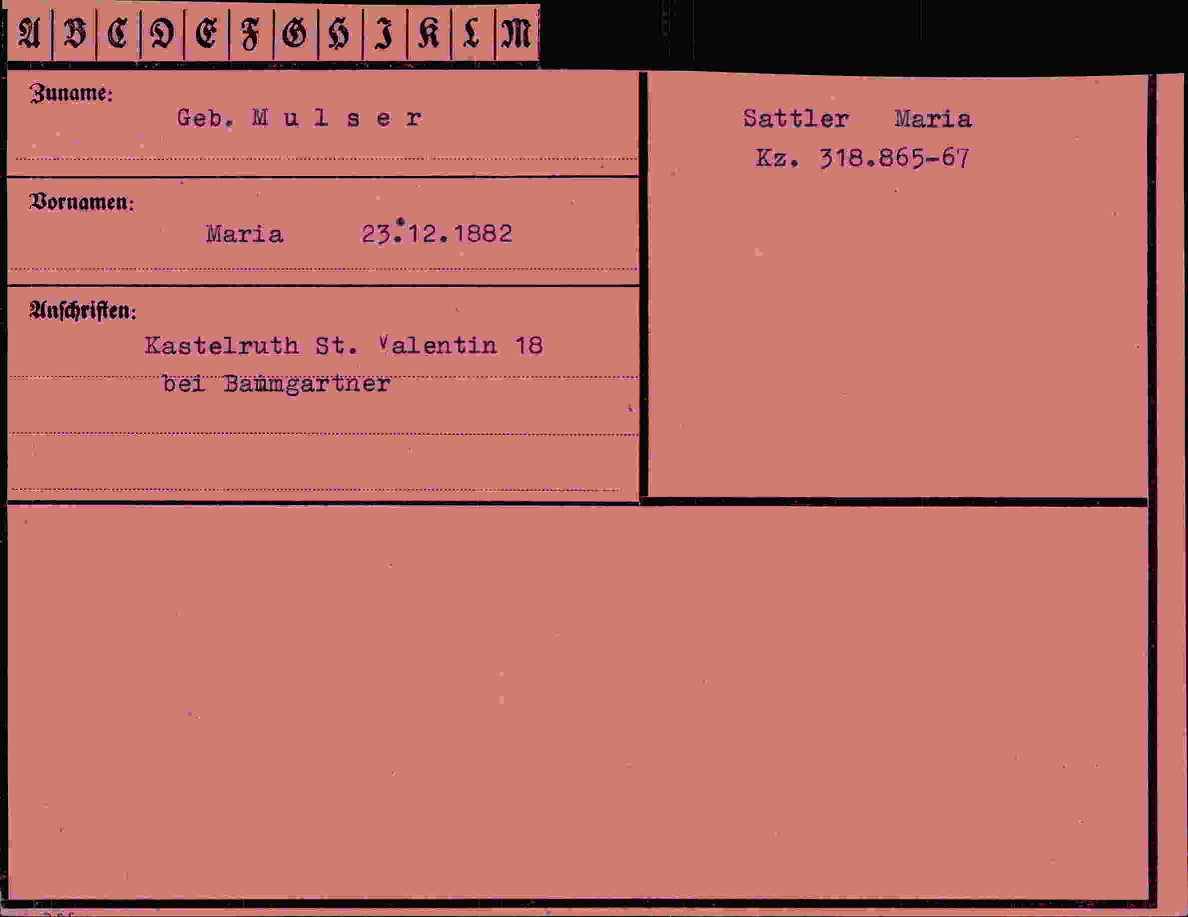 Vorderseite des Dokuments