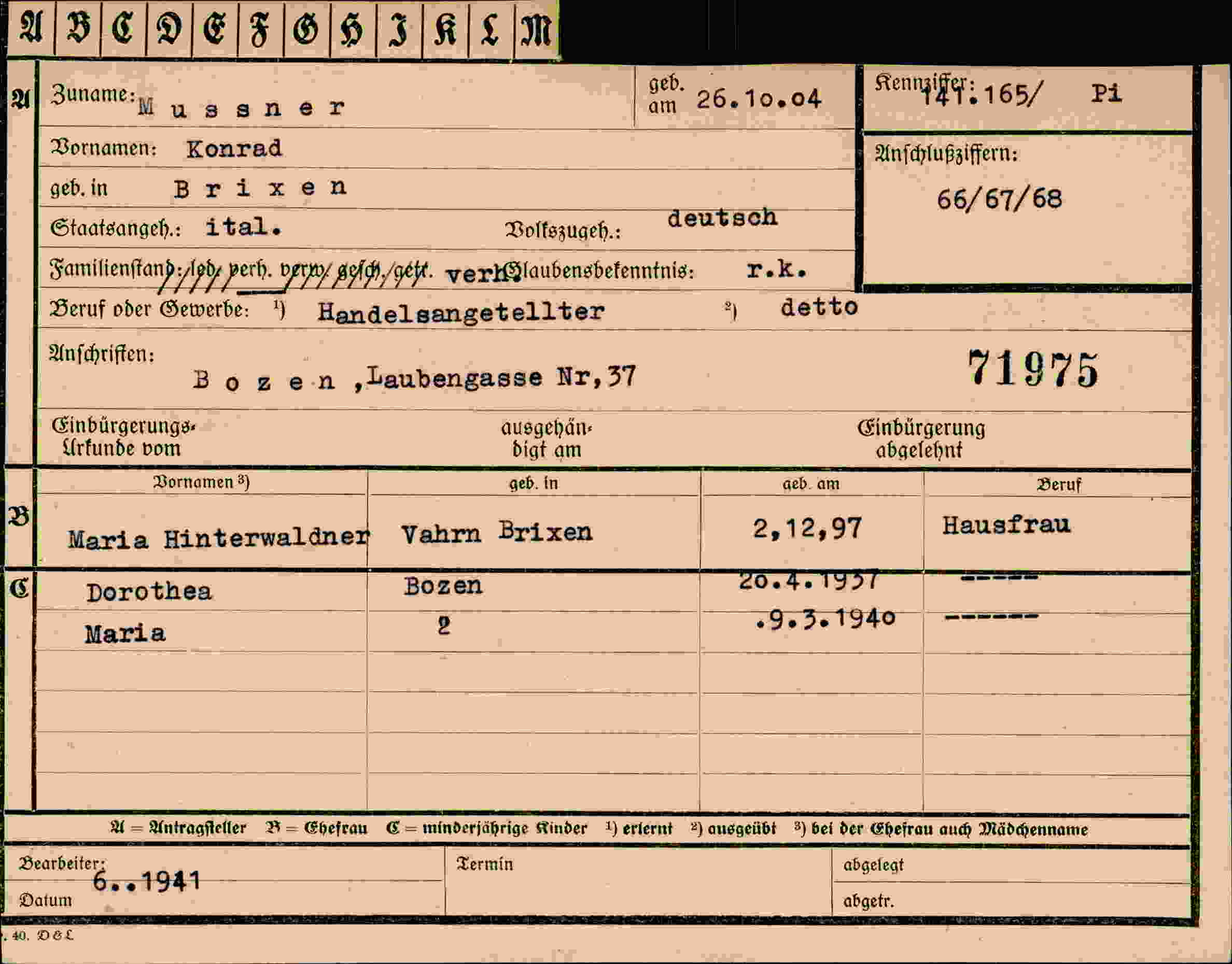 Dokument für Konrad Mussner