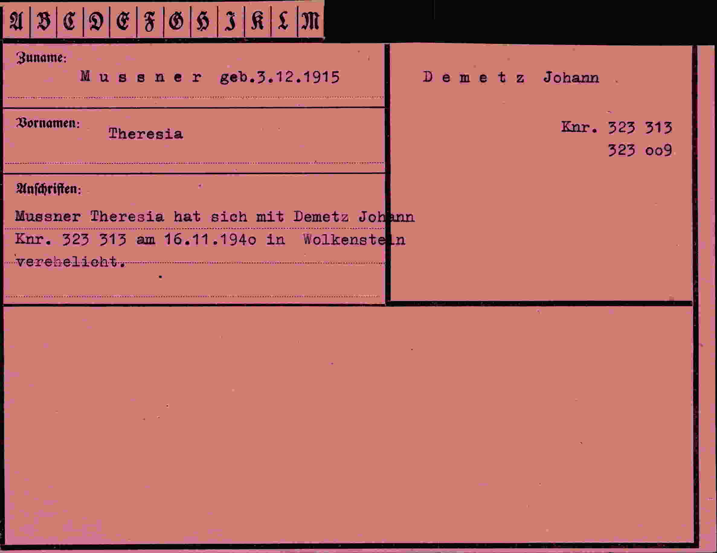 Vorderseite des Dokuments
