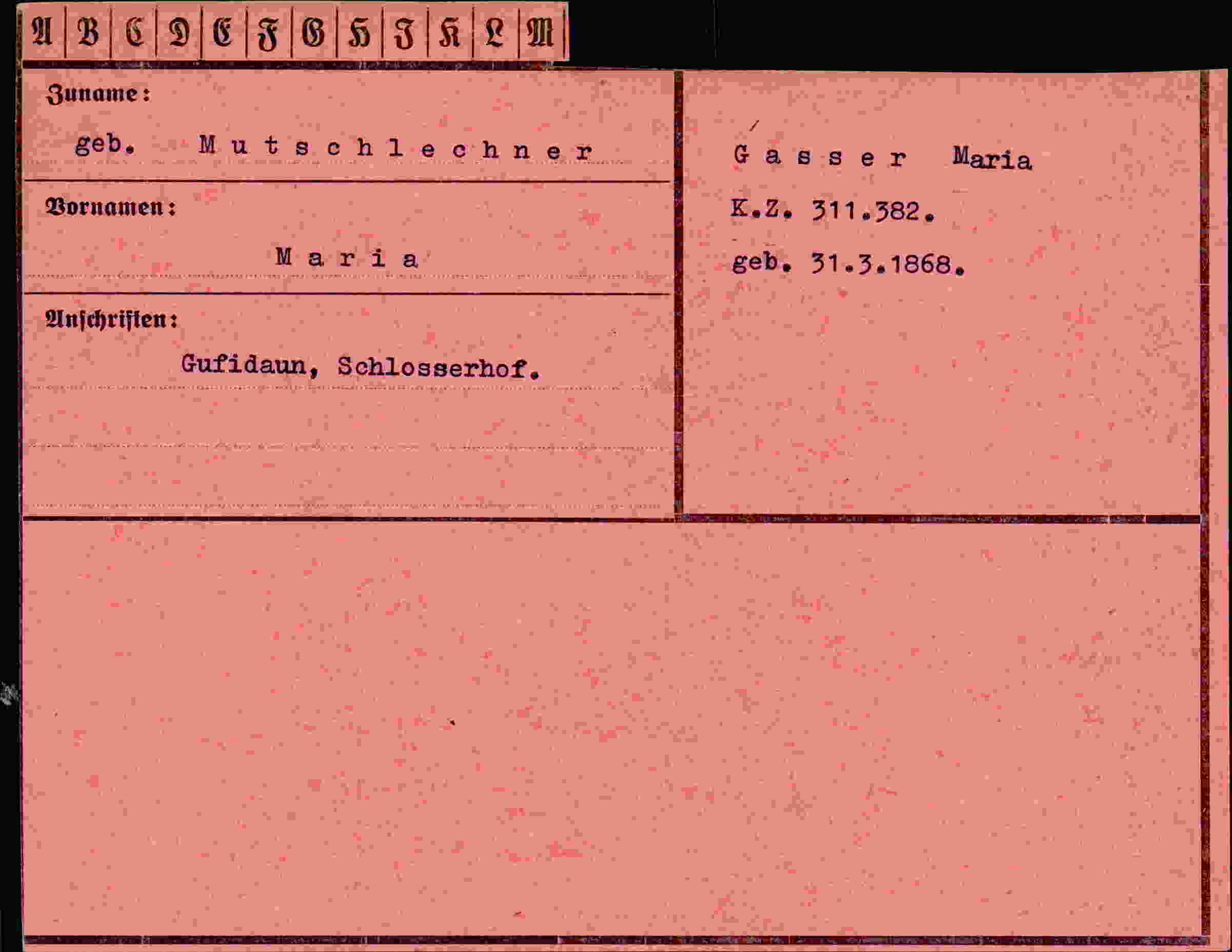 Vorderseite des Dokuments